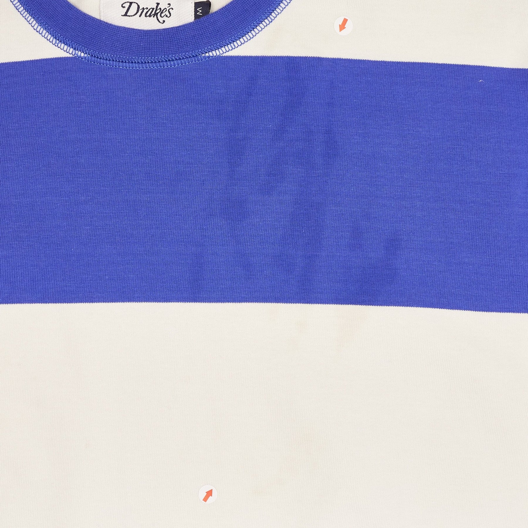 Drake's Navy & White Stripe Tee