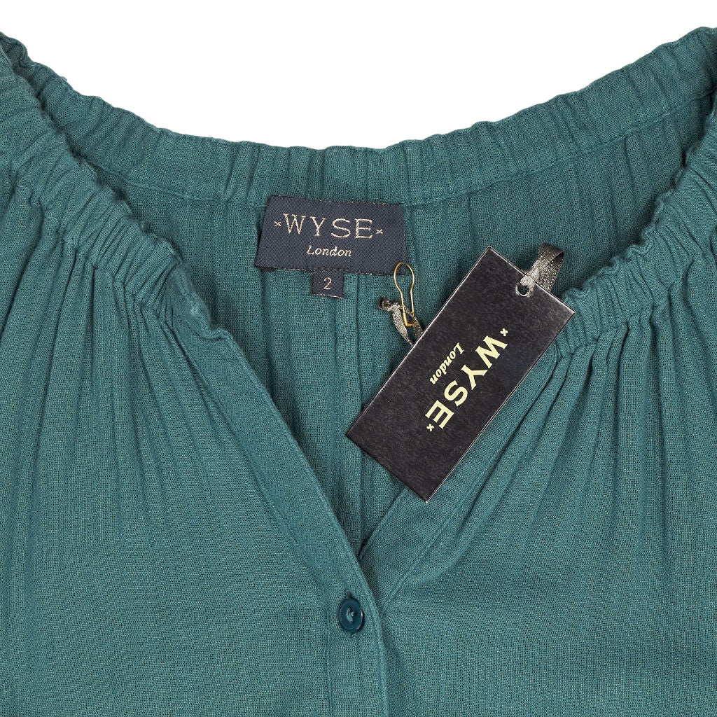 Wyse Petrol Naomi Double Gauze Jumpsuit
