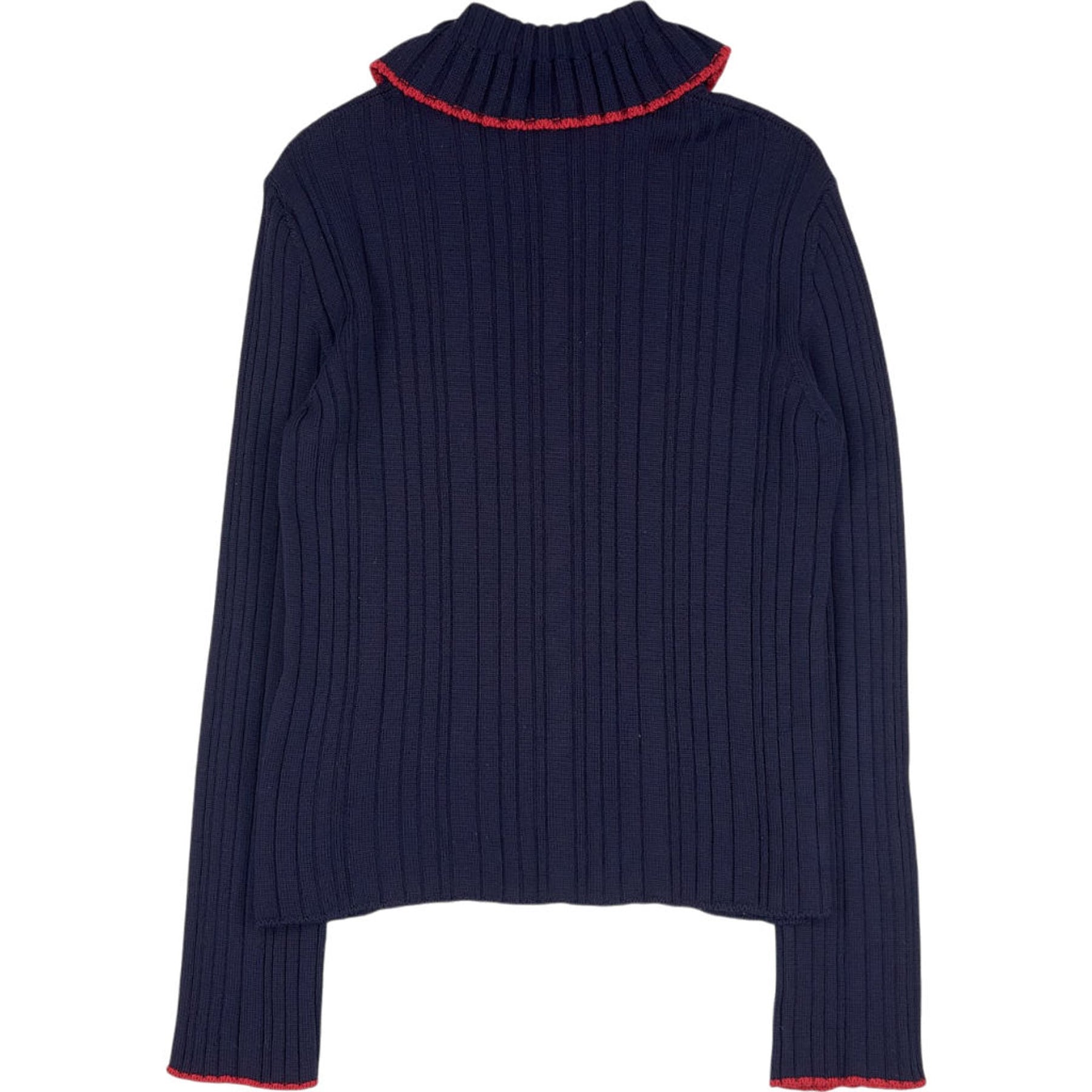 MSGM Navy Ribbed Turtleneck Jumper S