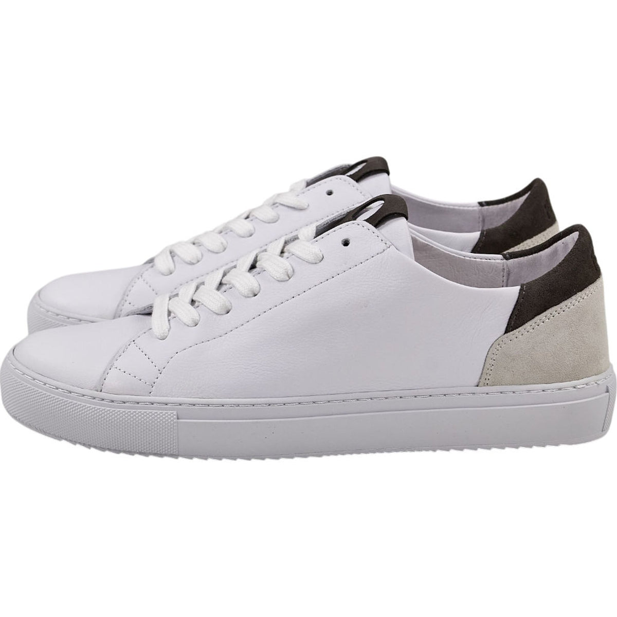 Folk White Charcoal Mid Leather Sneakers
