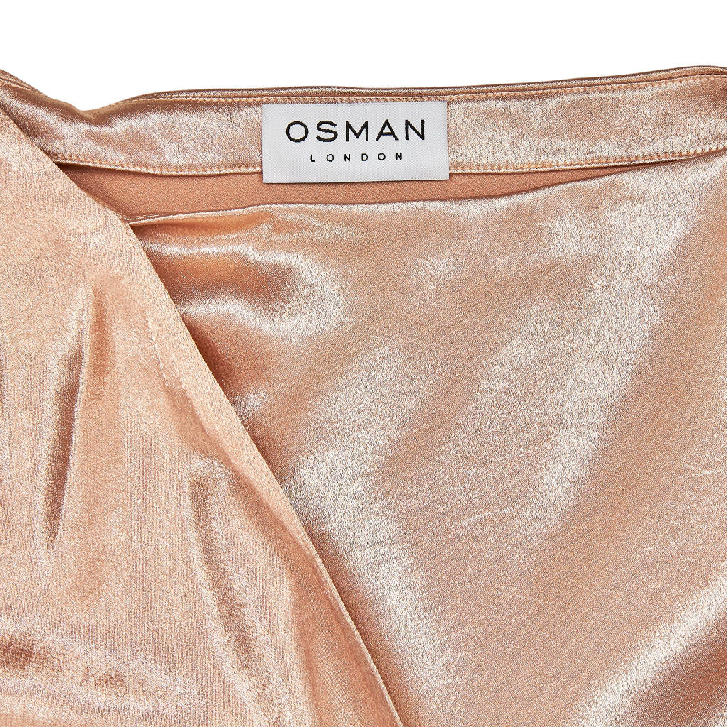 Osman Metallic Pink Wrap Top
