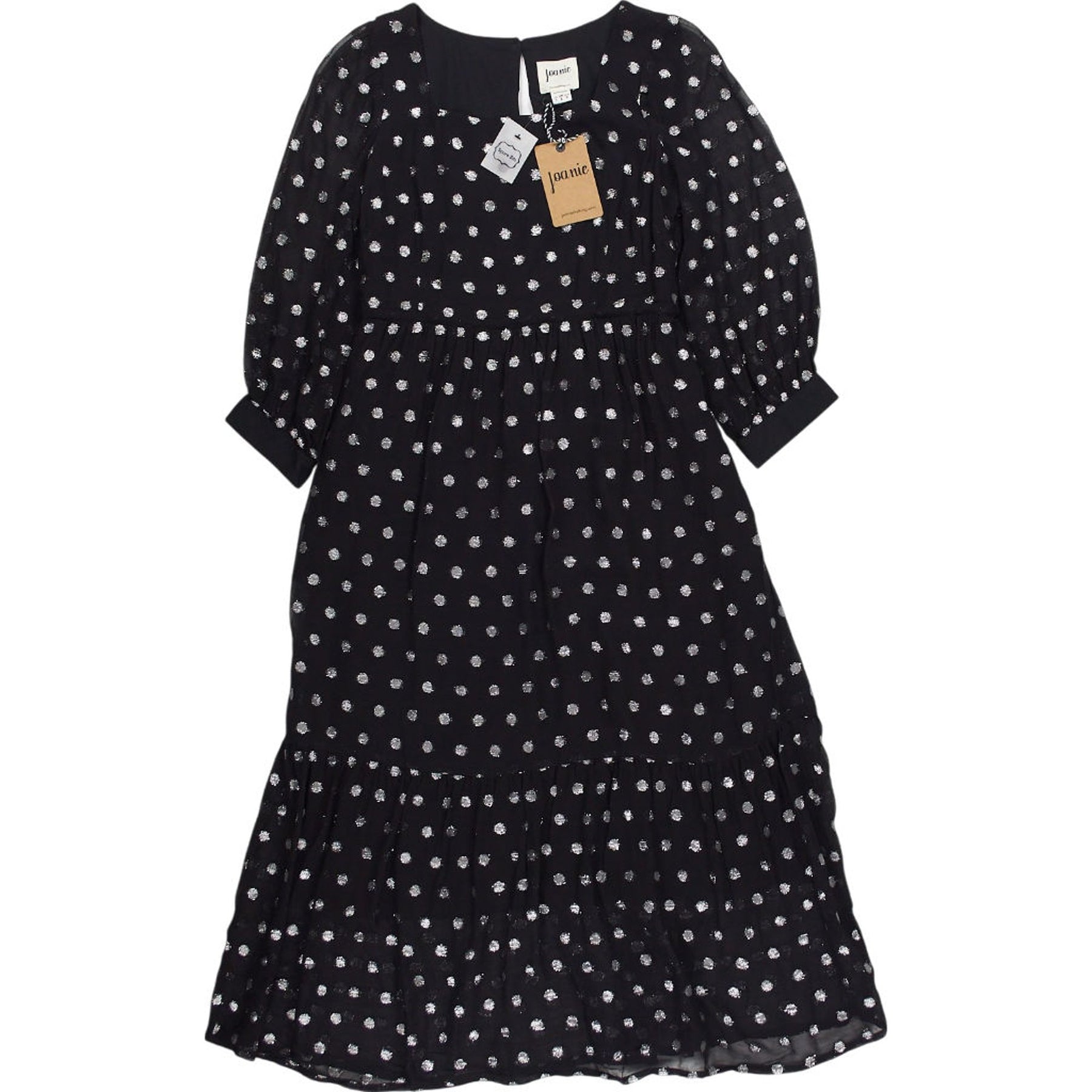 Joanie Bouvier Black Metallic Polka Dot Dress