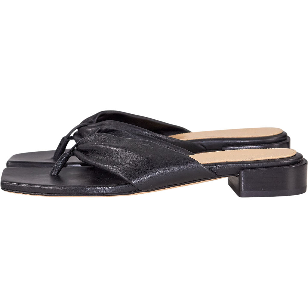 Dear Frances Black Leather Sandals