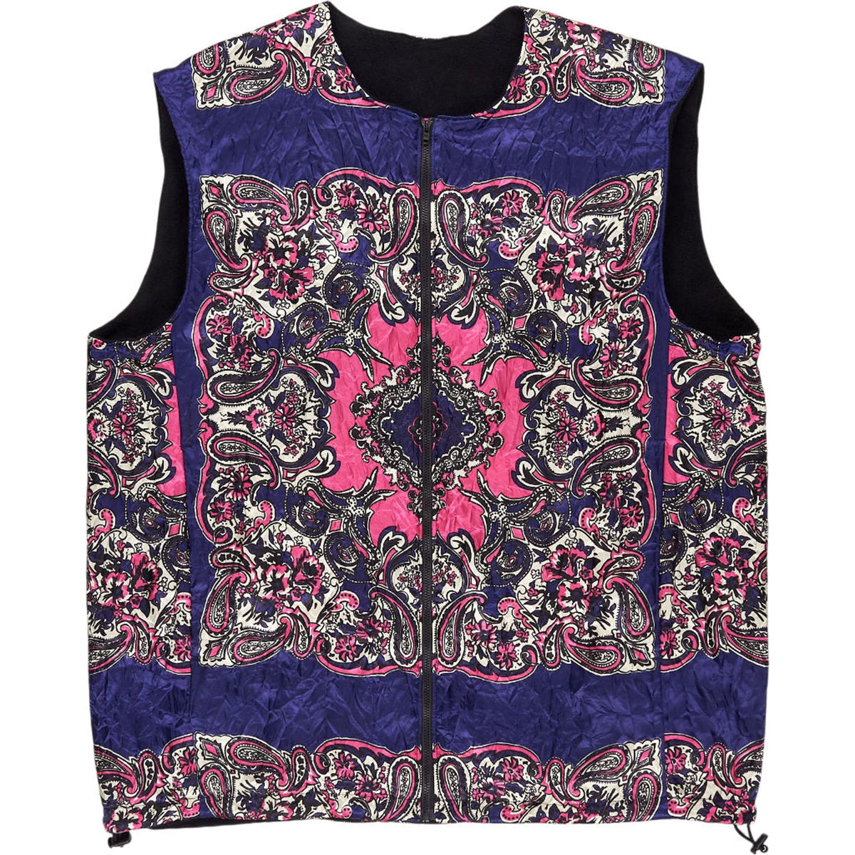 Noma t.d. Reversible Wrinkled Vest in Navy Paisley