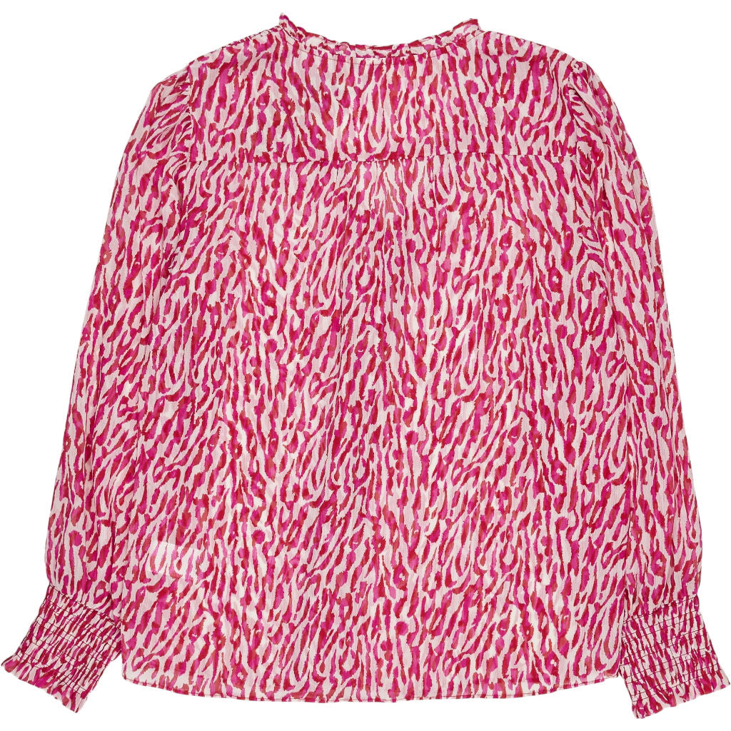 Hush Emilie Pink Animal Print V-Neck Blouse