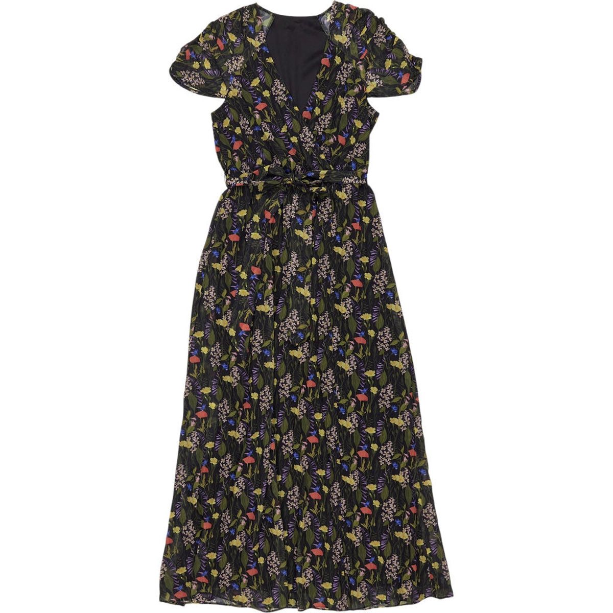 Vivere Black Floral Maxi Dress