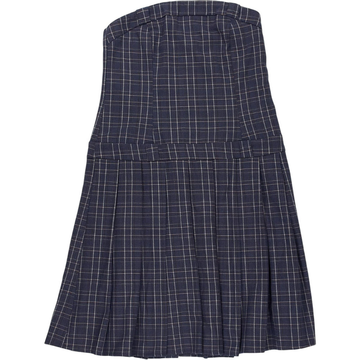 Motel Navy Check Aldri Bandeau Midi Dress