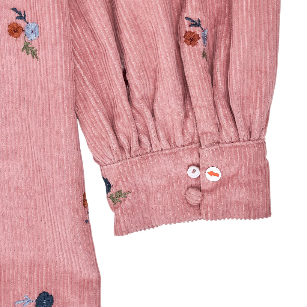 Wyse Pink Floral Embroidered Midi Dress