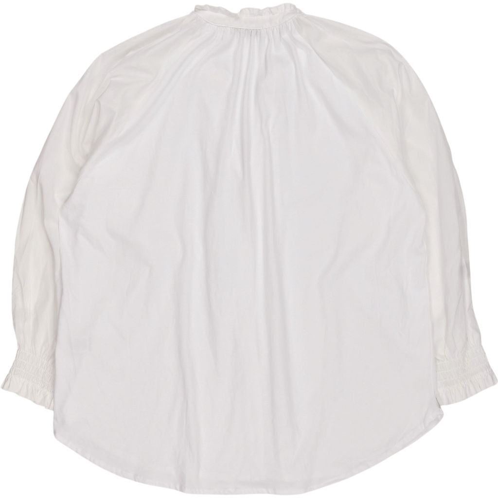 NRBY White Long Ruffle Blouse