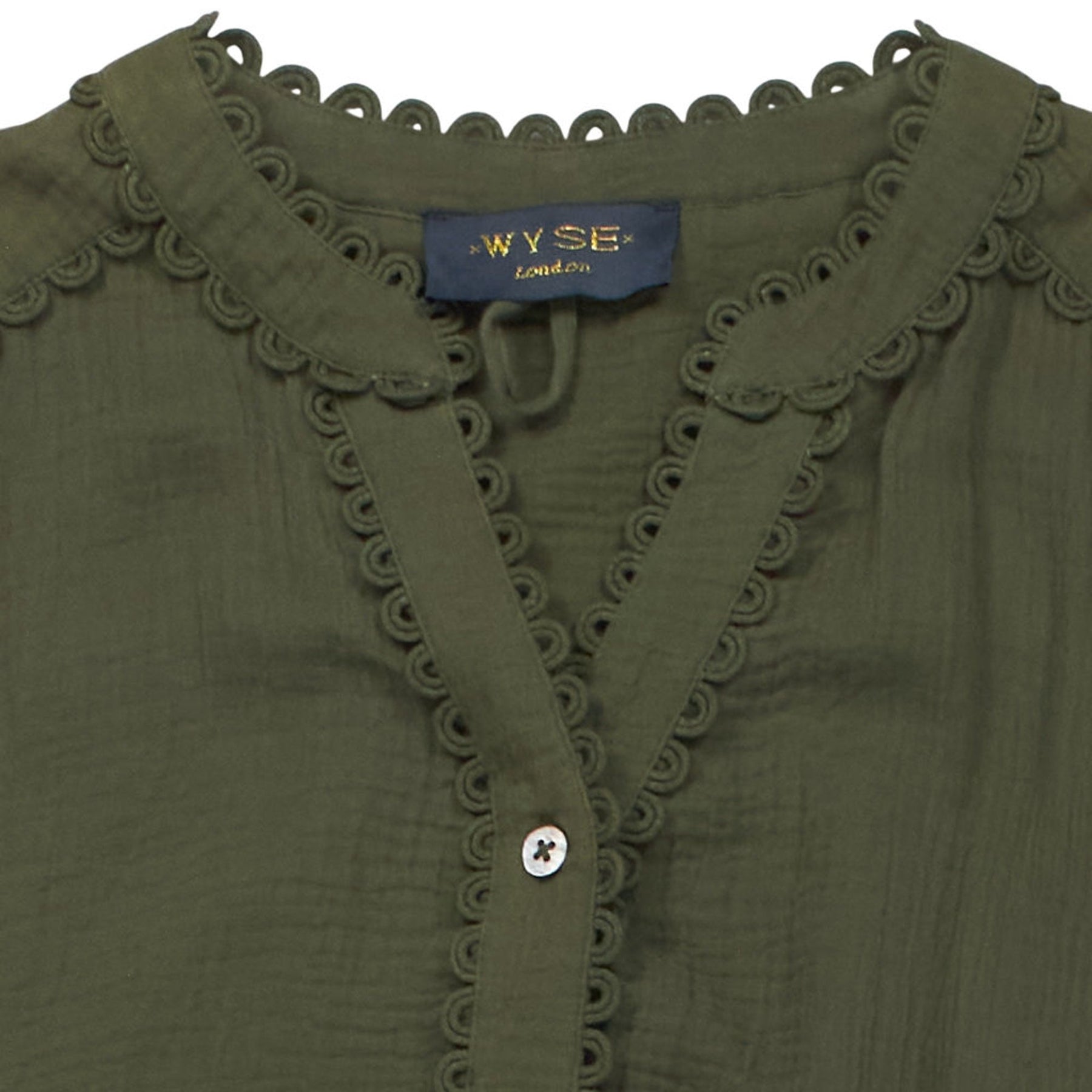 WYSE Green Button-Up Midi Dress