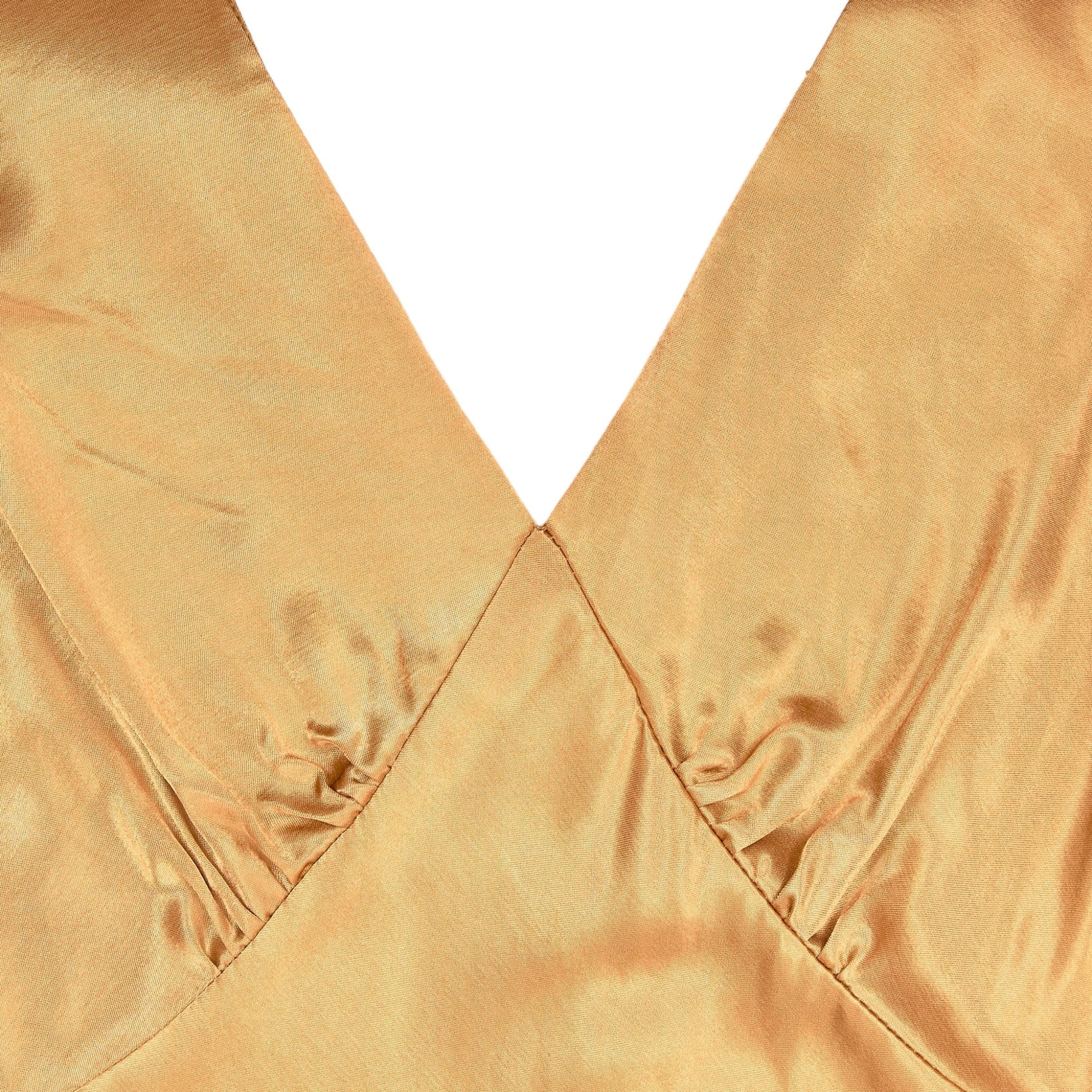 OMNES Brown Satin Midi Dress