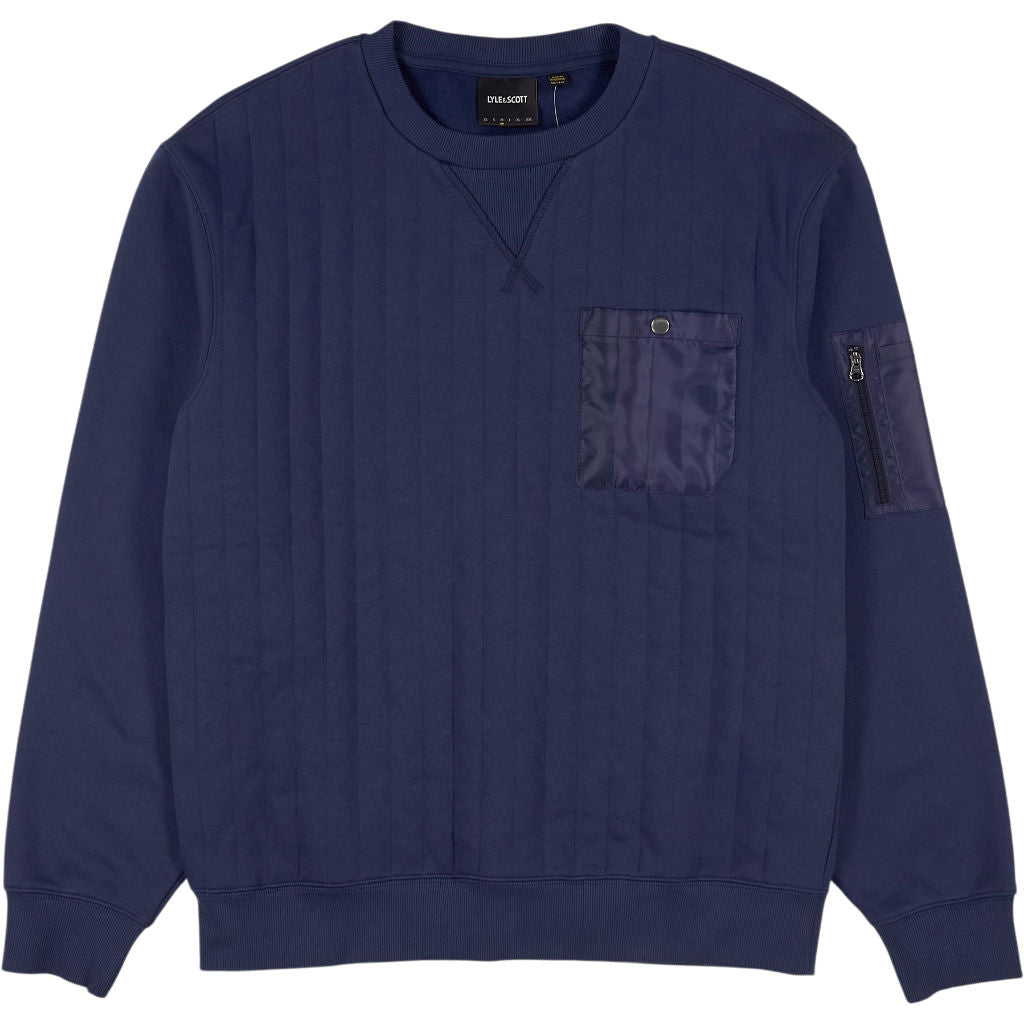 Lyle & Scott Navy Blue Quilted Sweatshirt
