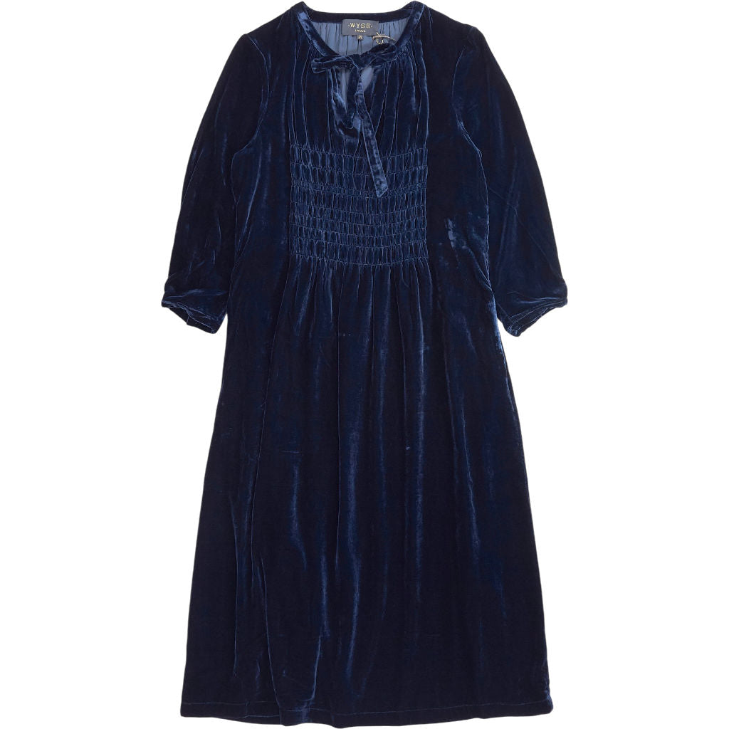 Wyse Teal Bree Silk Blend Velvet Dress