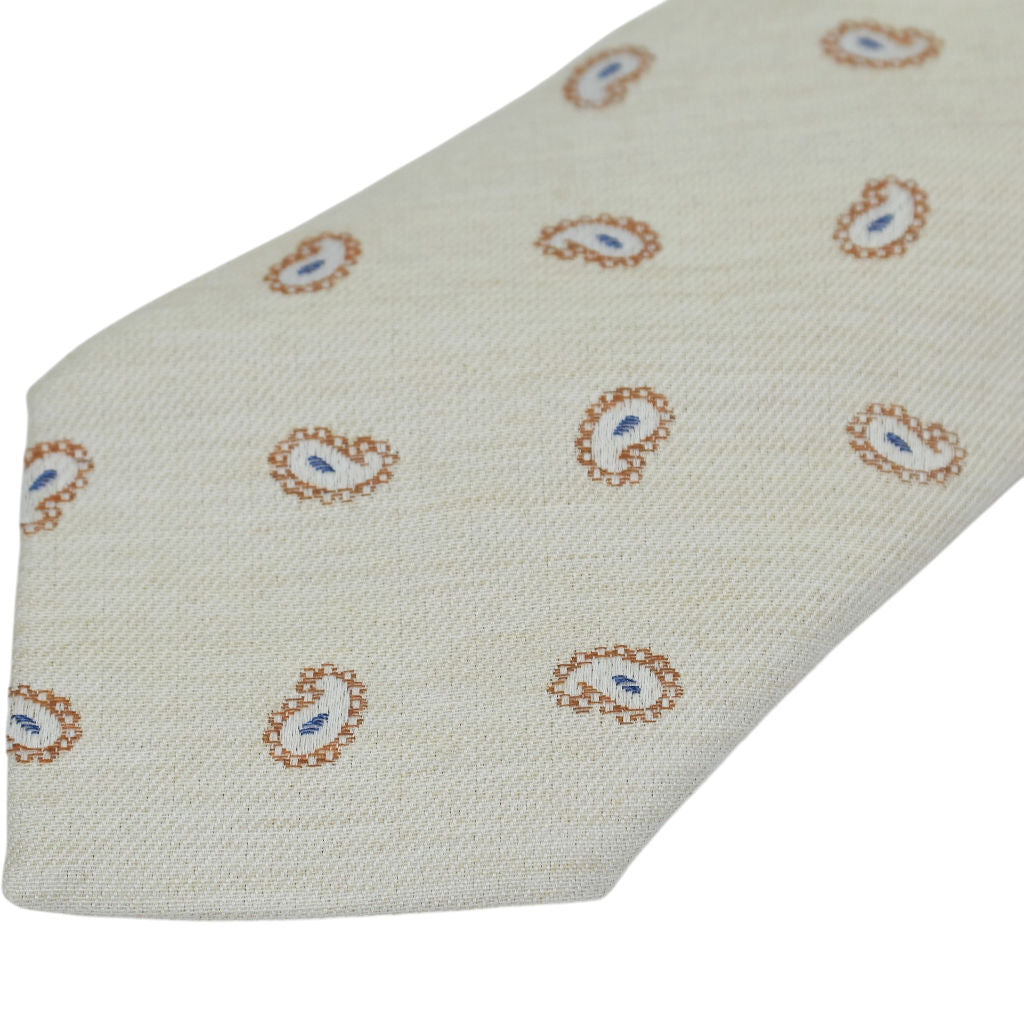Tessitura Bottinelli x Moss Beige Patterned Tie Bundle x 3