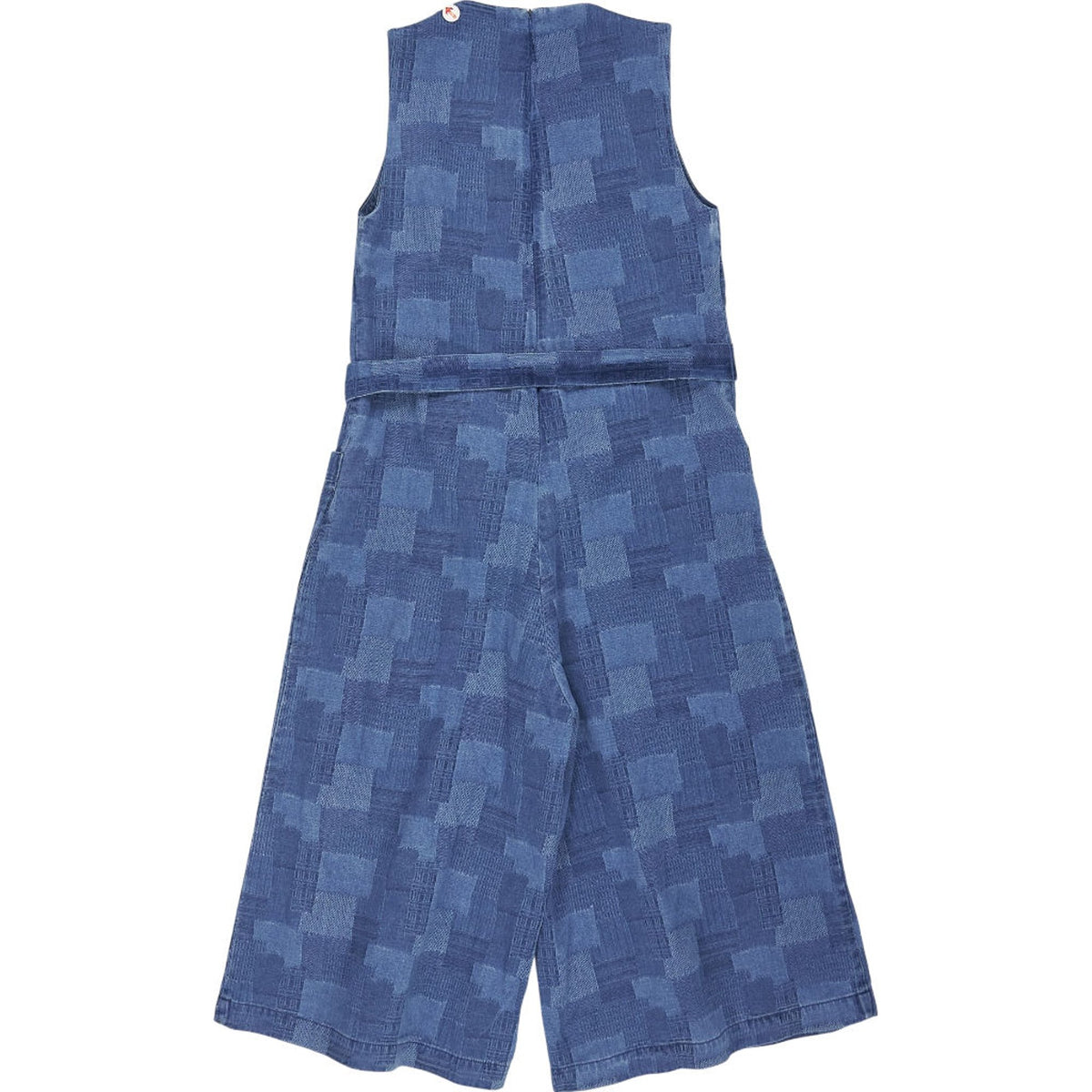 YMC Blue Patterned Cotton Jumpsuit UK 6