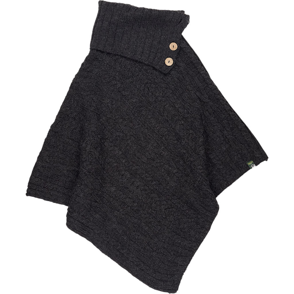 Glencroft Charcoal Wool Poncho