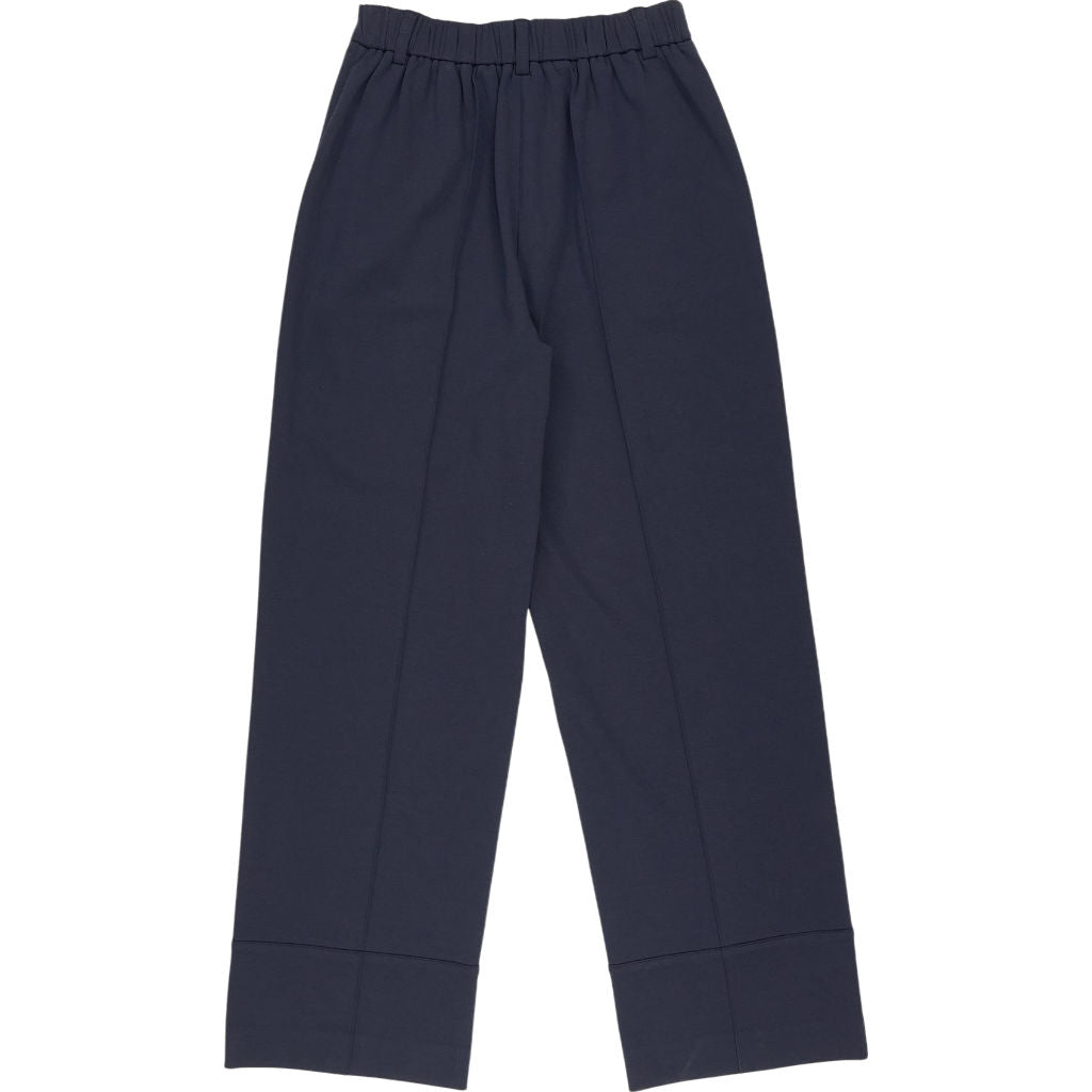 Wyse Navy Wide-Leg Trousers