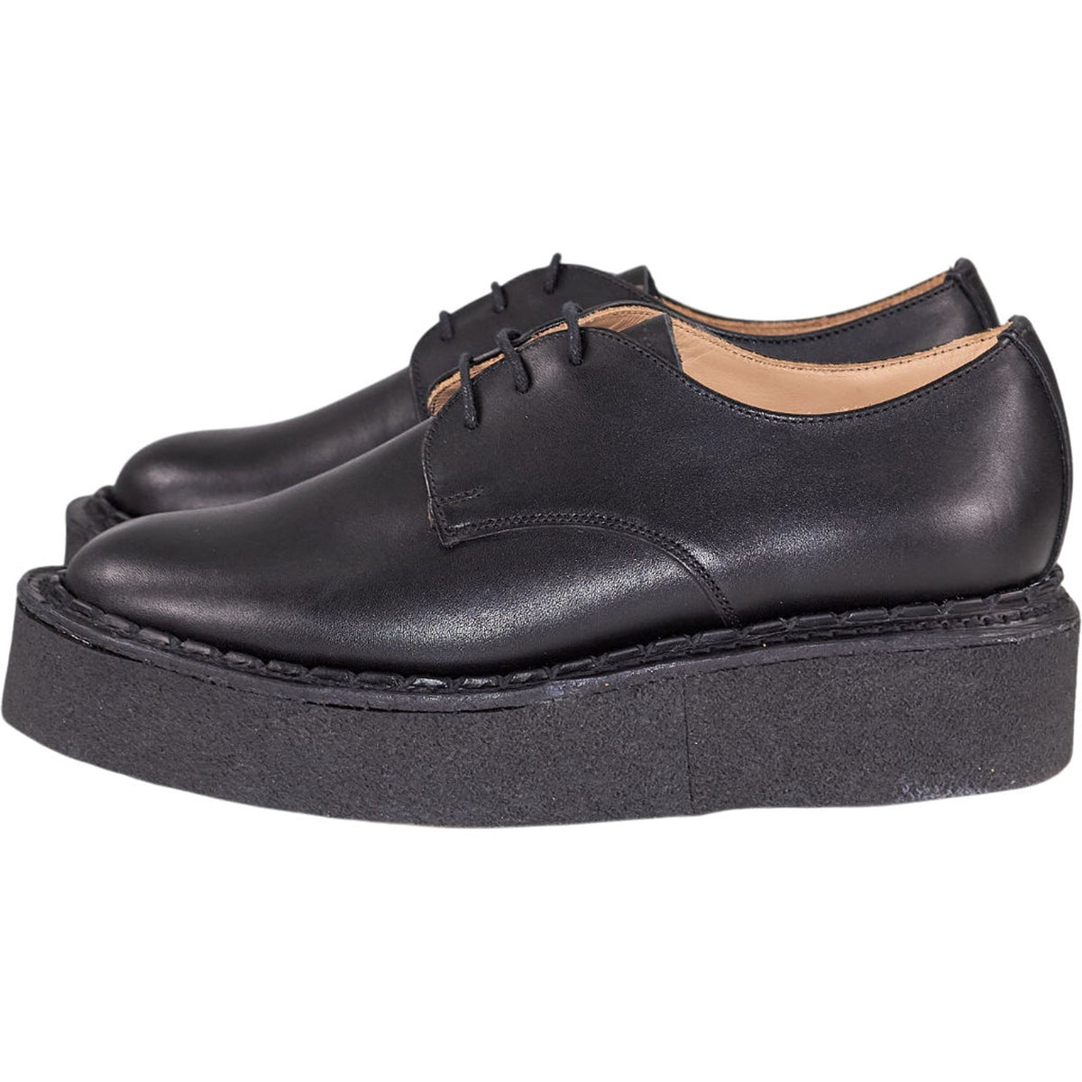 YMC Black Platform Derby Shoes