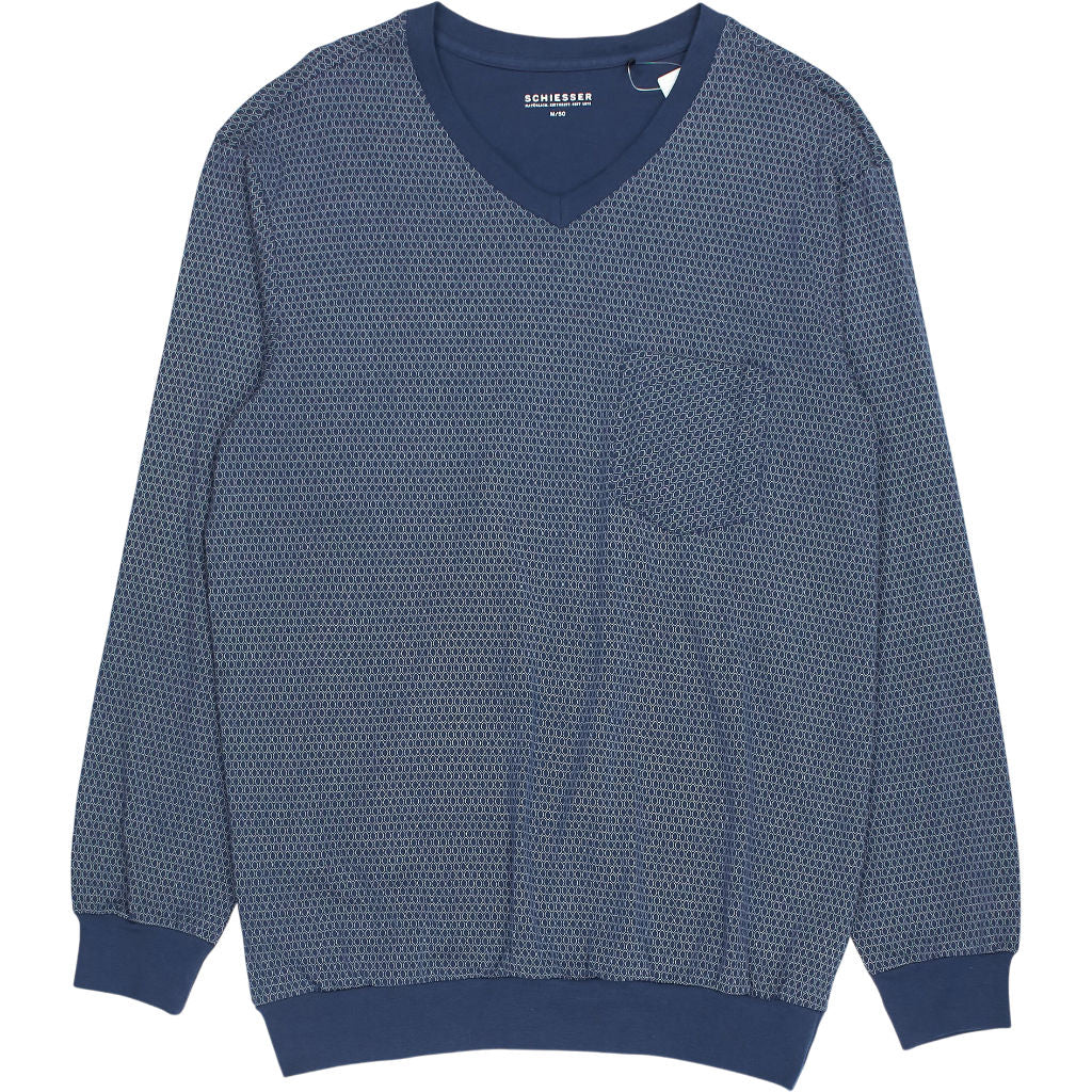 Schiesser Blue Comfort Fit Pajama Set