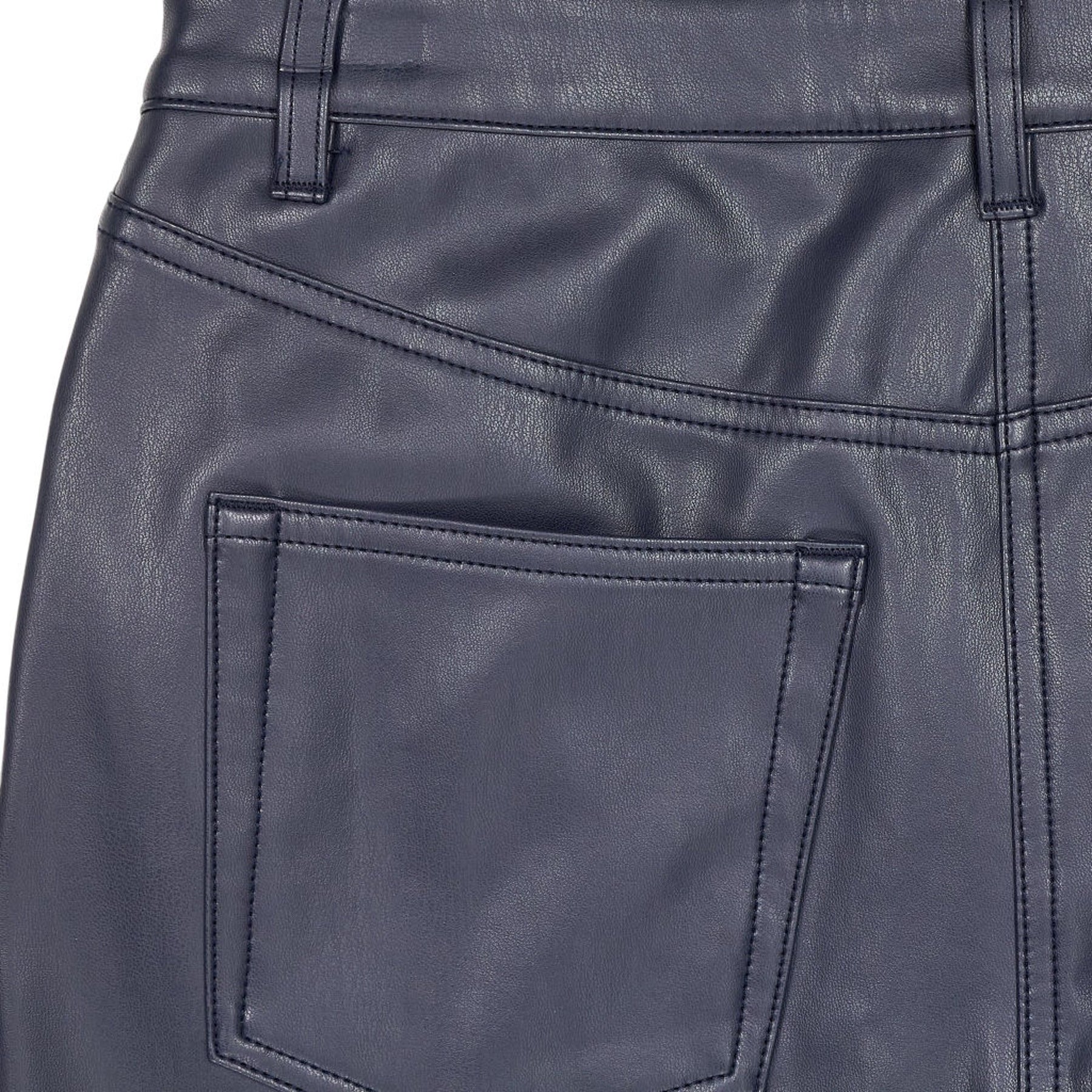 Wyse Blue Faux Leather Trousers