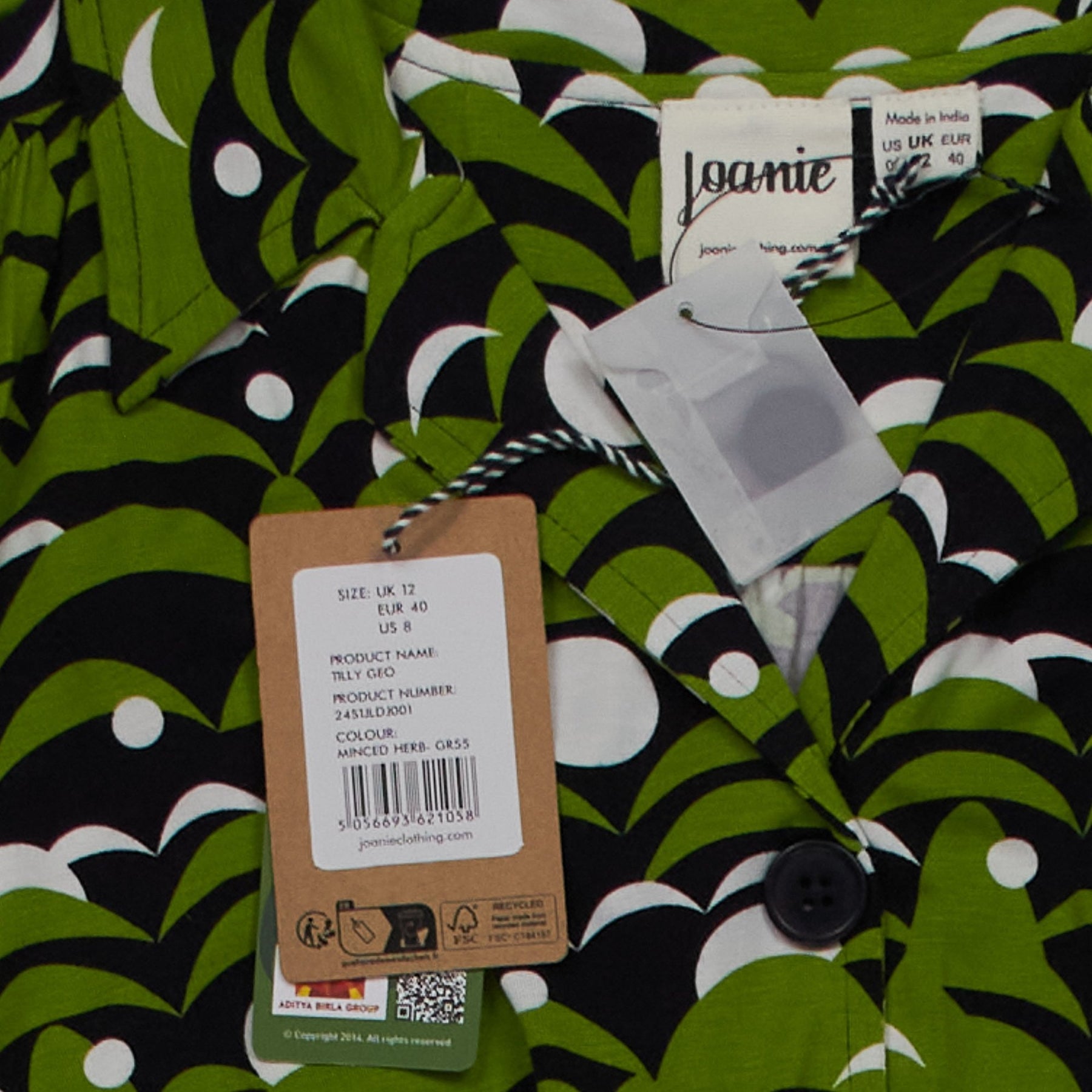 Joanie Green Tilly Geo Dress