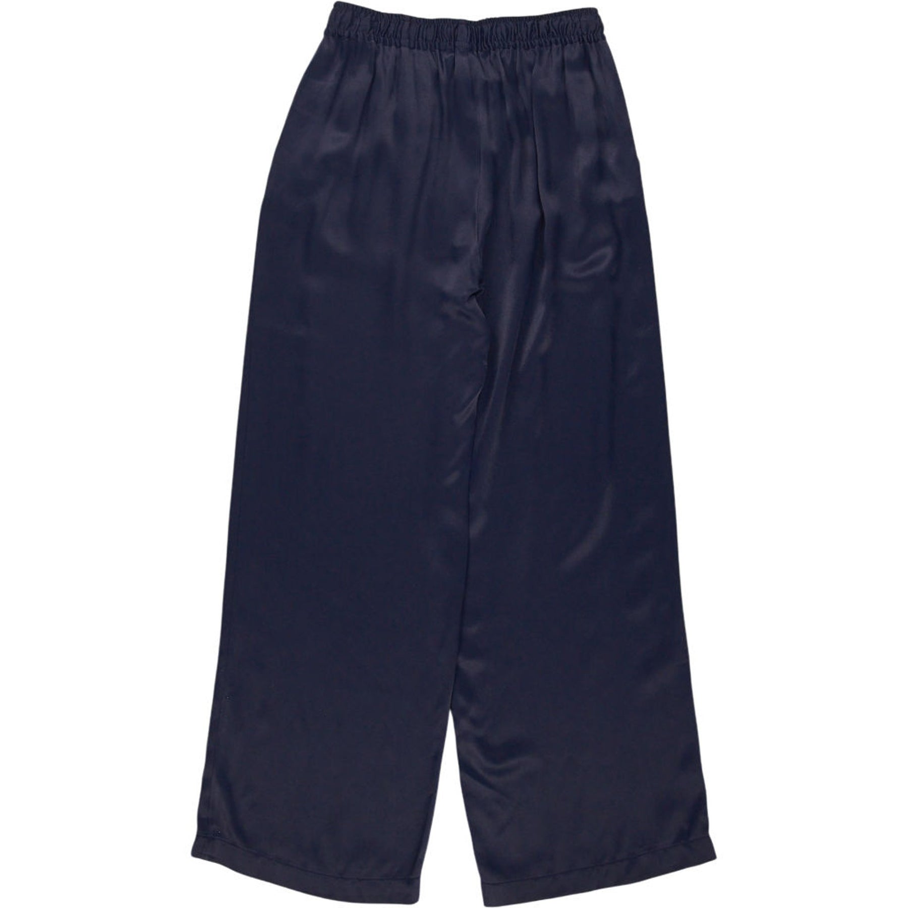 Baukjen Navy Satin Wide Leg Trousers