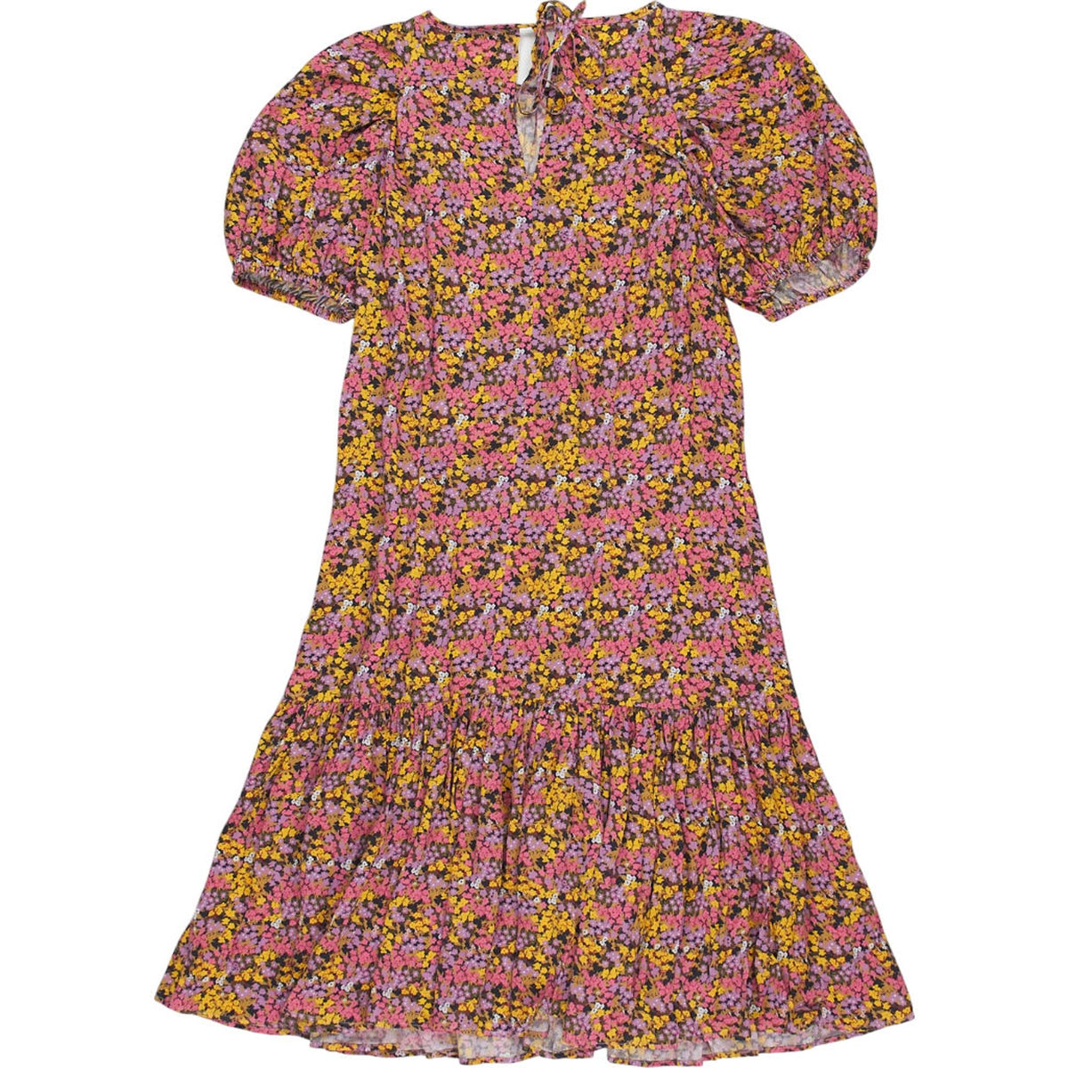 OMNES Floral Puff-Sleeve Dress