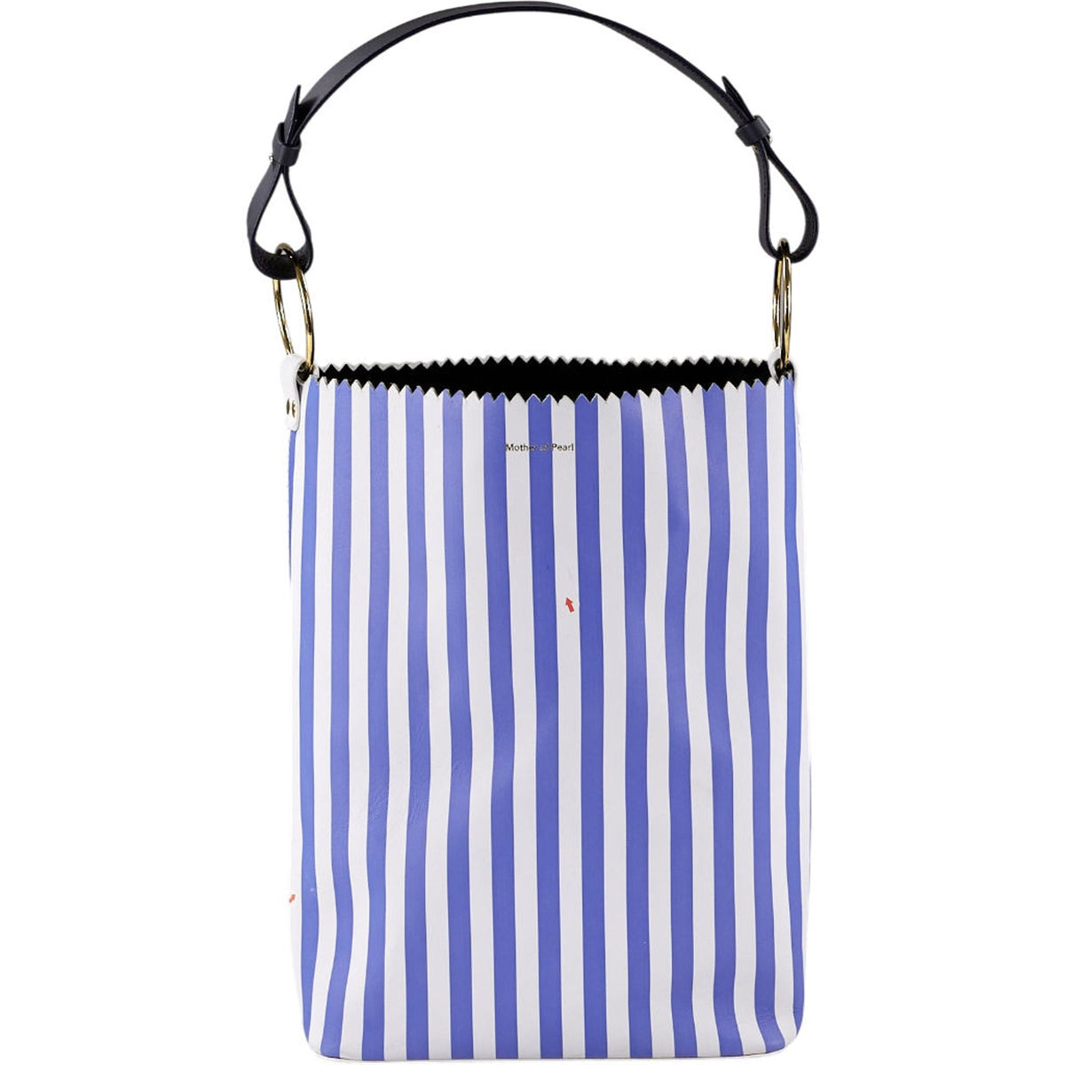 Mother of Pearl Blue White Striped Bag