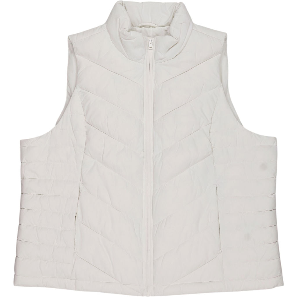 Lands' End White Quilted Puffer Vest