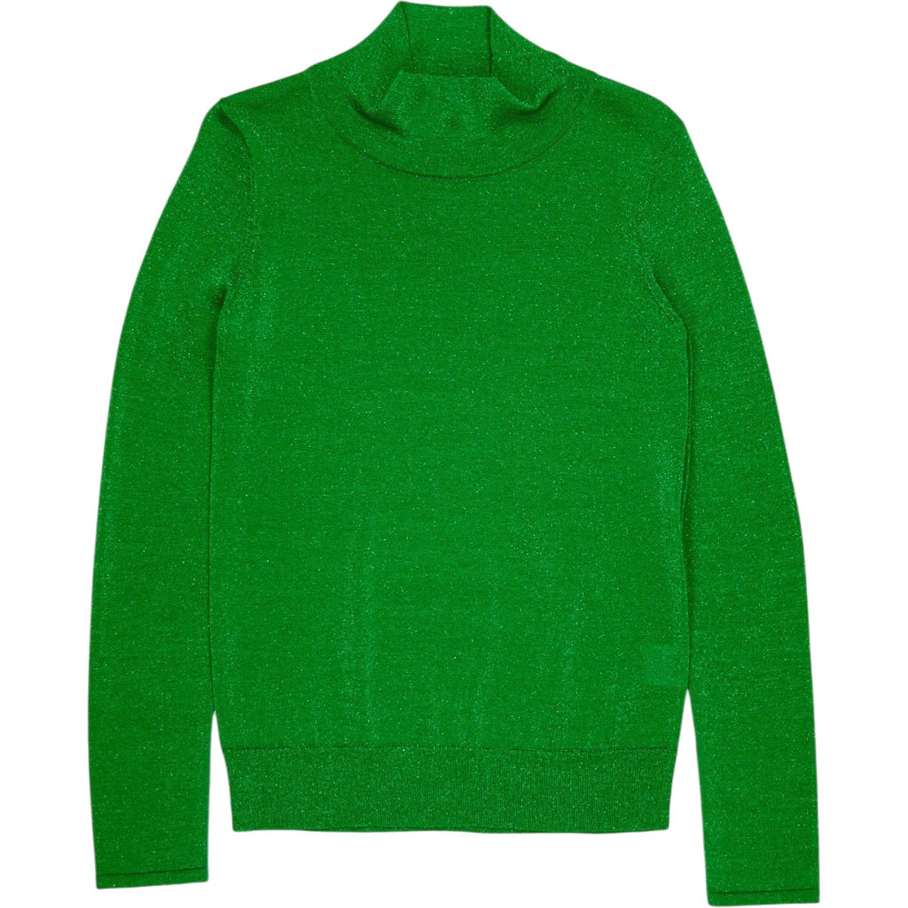 Wyse Green Remi Metallic Roll Neck Jumper