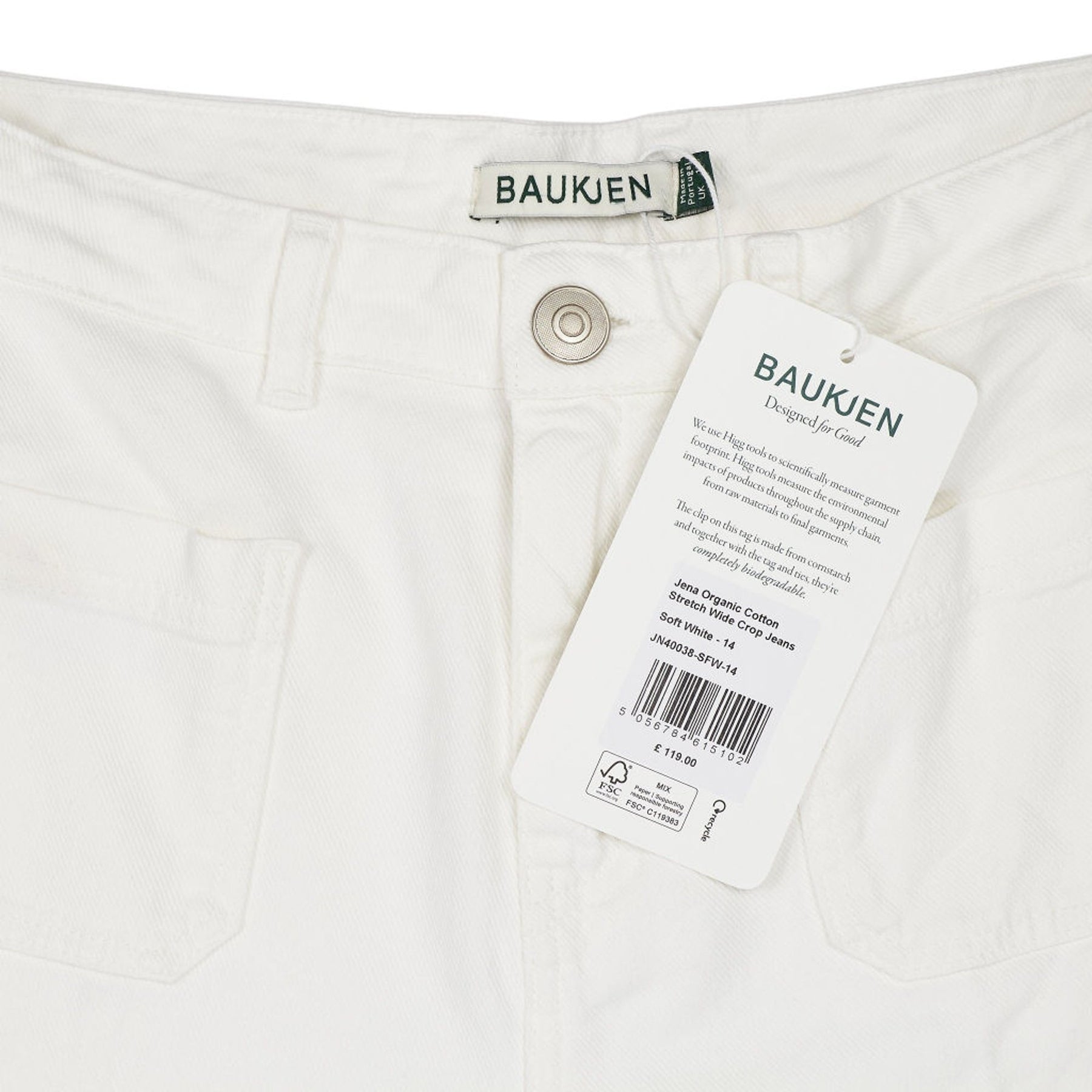 Baukjen White Jena Organic Cotton Crop Jeans