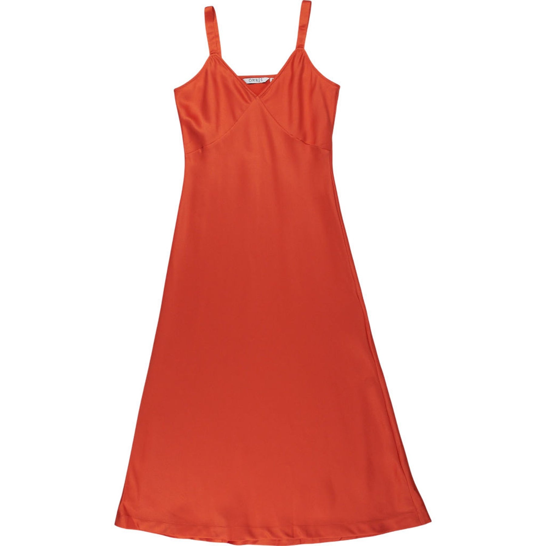 OMNES Orange Strappy Midi Dress