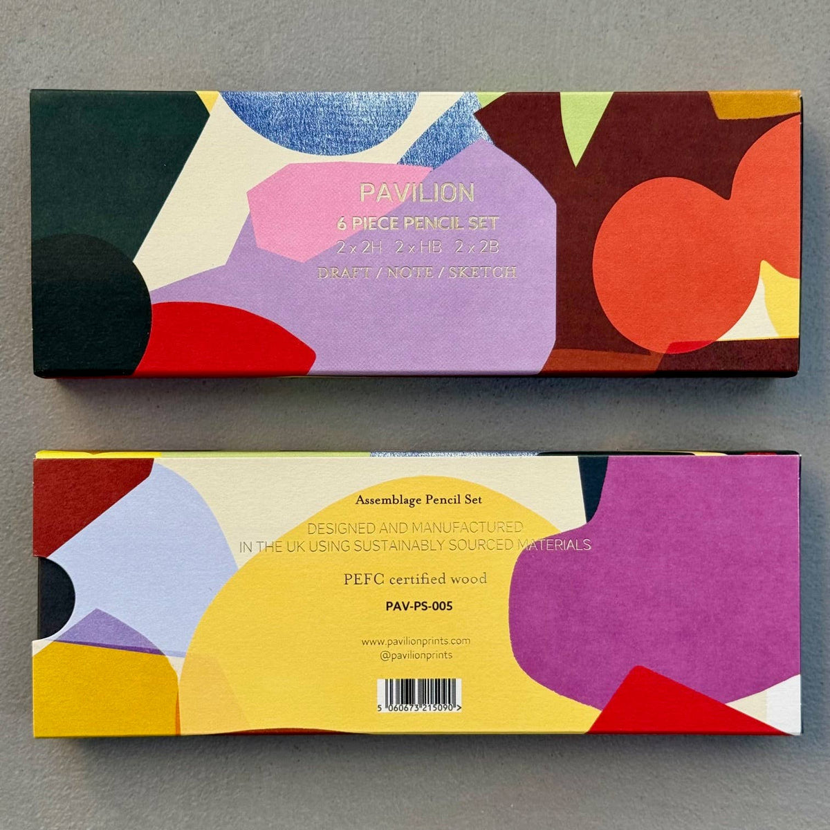 Pavilion Abstract Collage- Assemblage - Luxury 6 Piece Pencil Gift Set