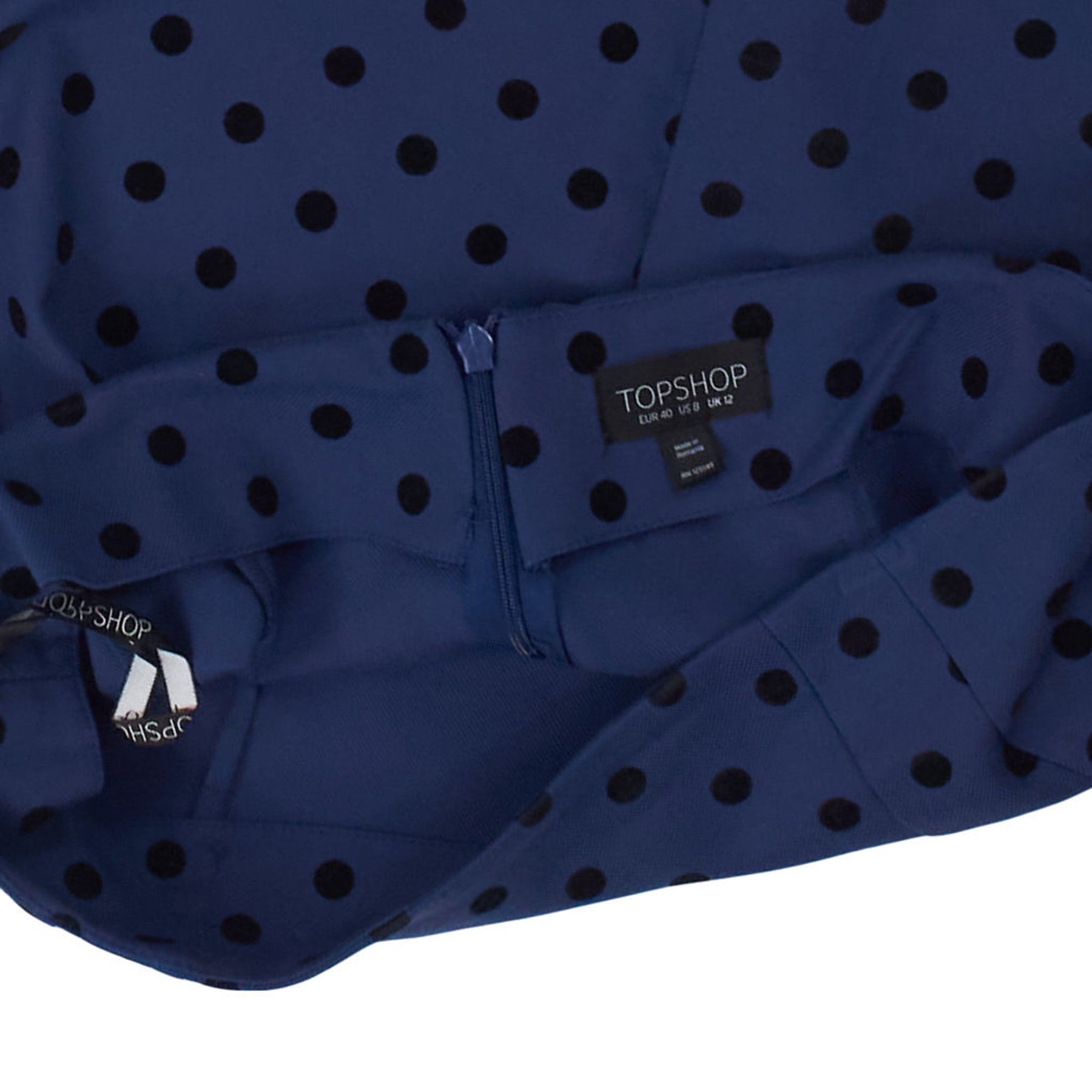 Topshop Blue Polka Dot Skirt
