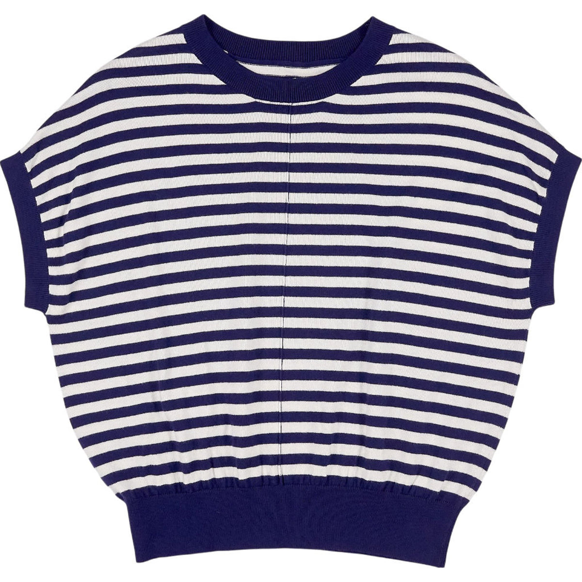 NRBY Navy White Striped Knit Top