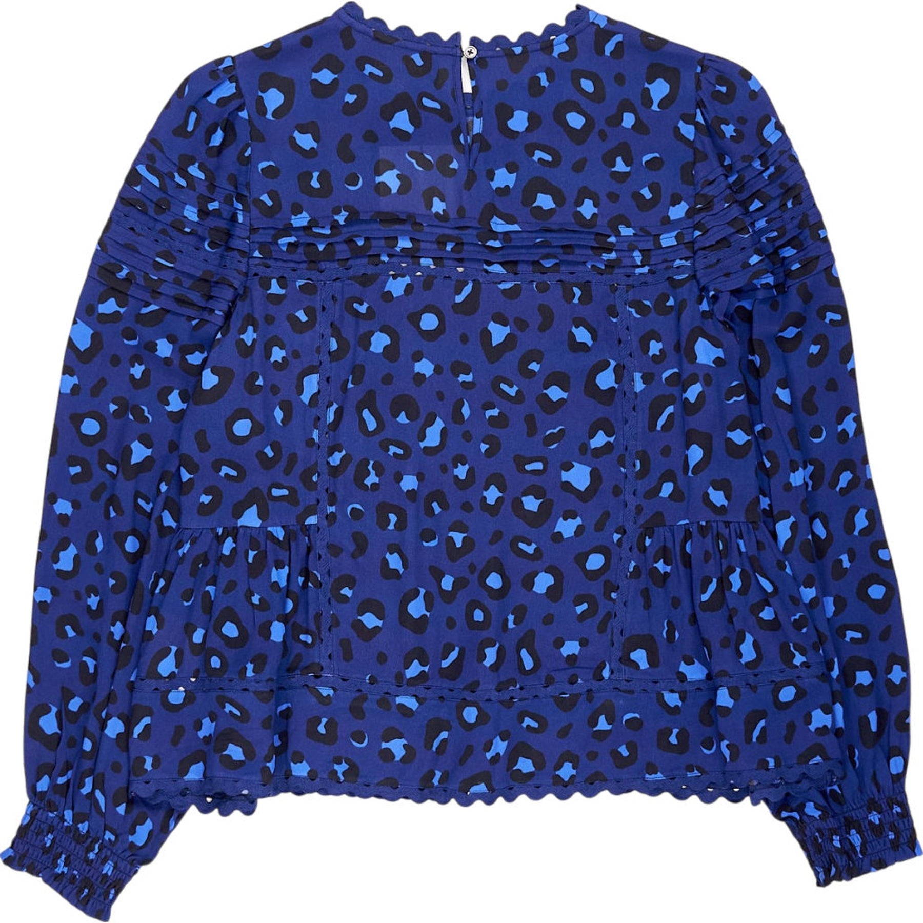 Wyse Blue Leopard Print Top 1