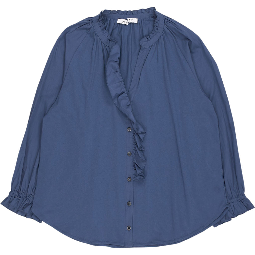 NRBY Blue Ruffle Blouse