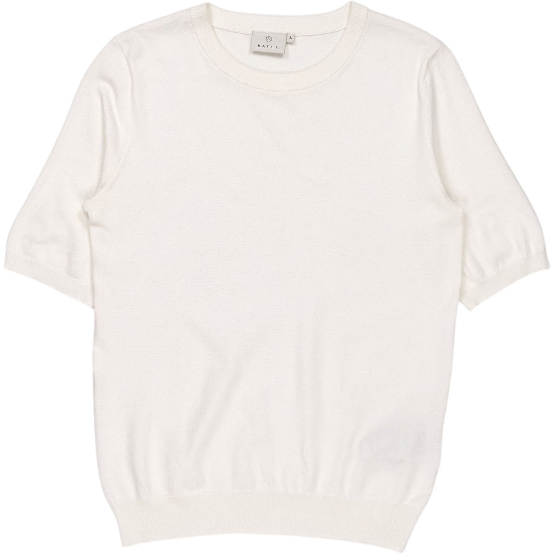 Kaffe Cream Knit Short Sleeve Top