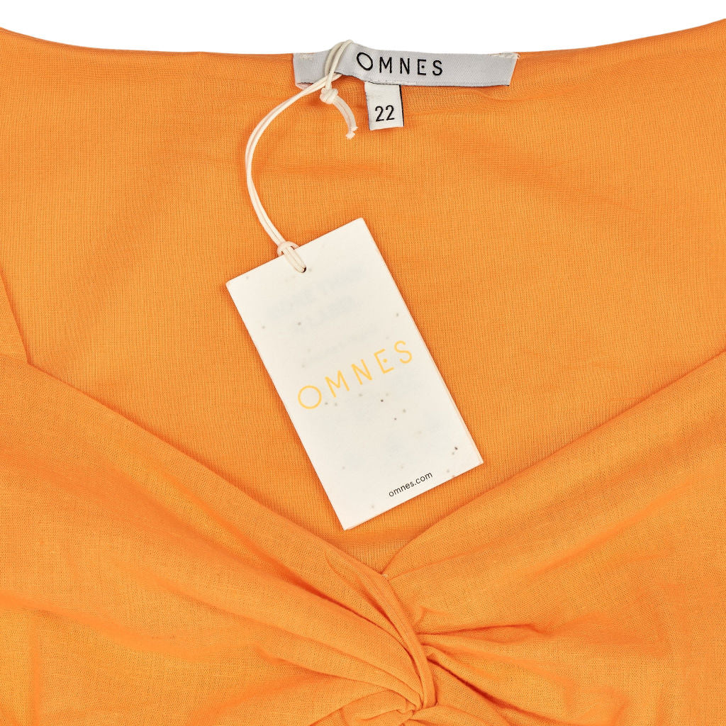 OMNES Orange Bluebell Knot Front Dress