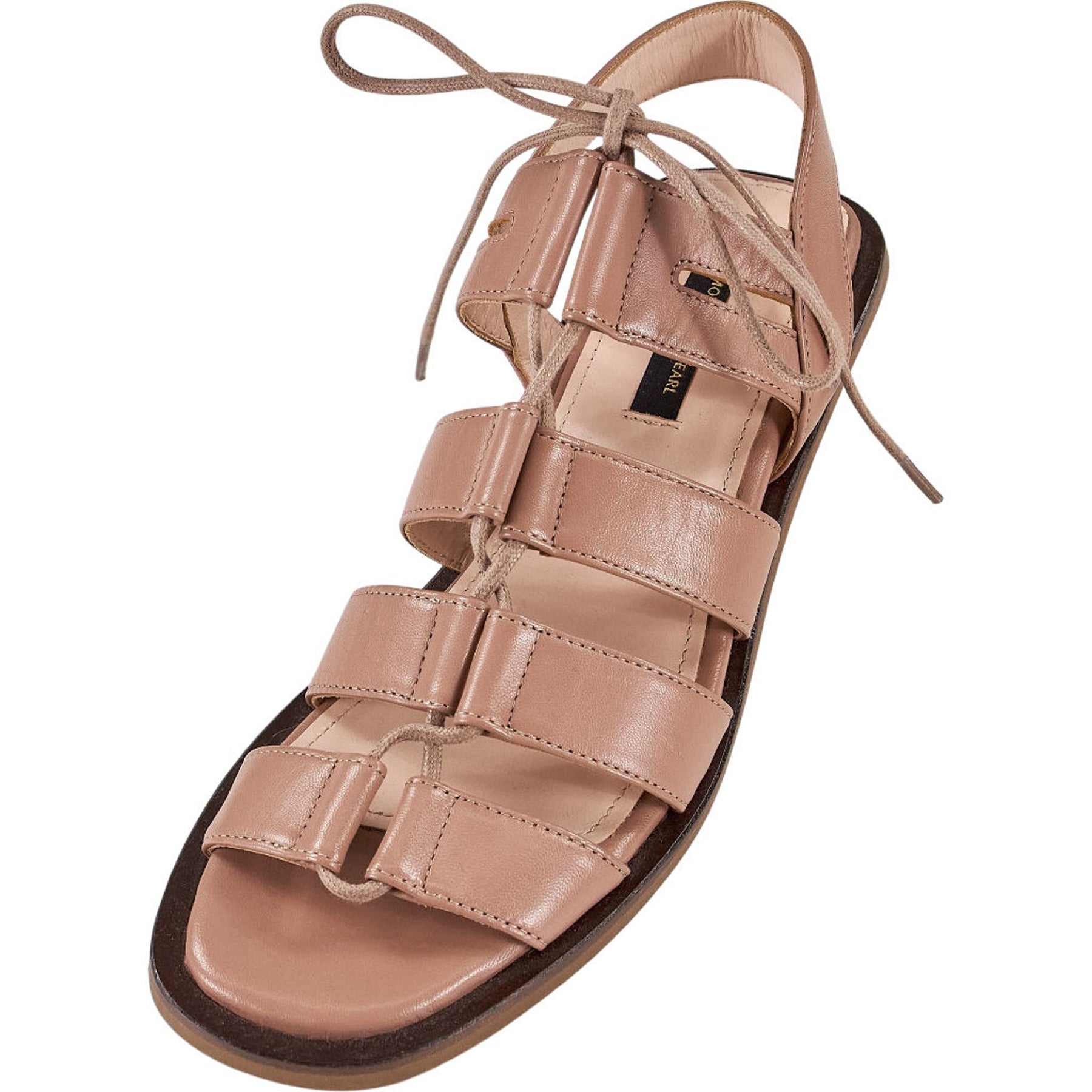 Mother of Pearl Tan Leather Sandals