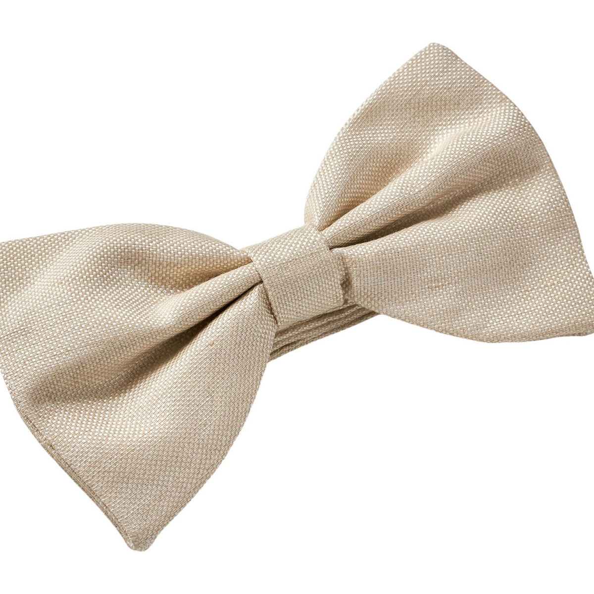 Moss Beige Linen Silk Bow Tie