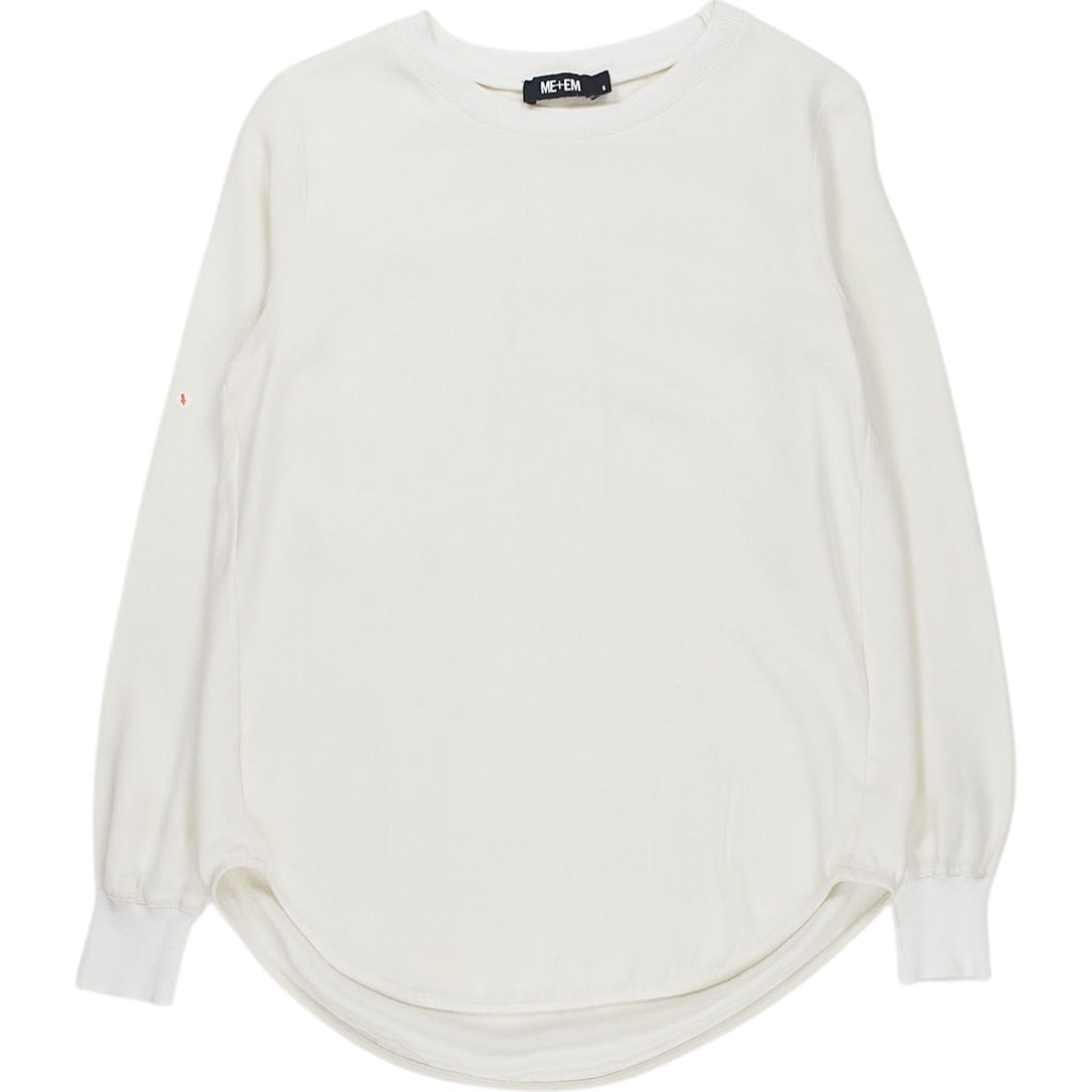 ME+EM White Silk Long Sleeve Top