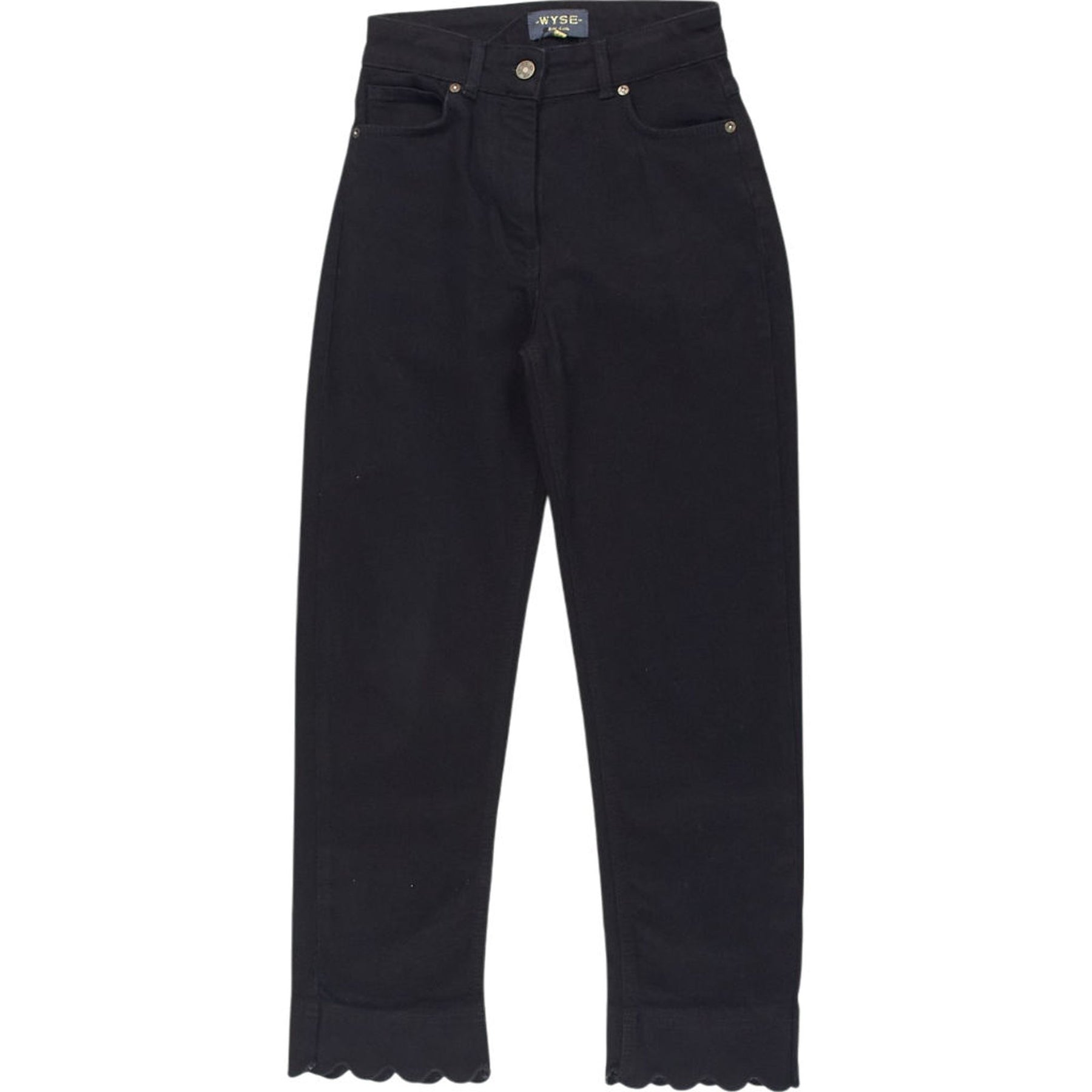 Wyse London Black Scalloped Hem Jeans