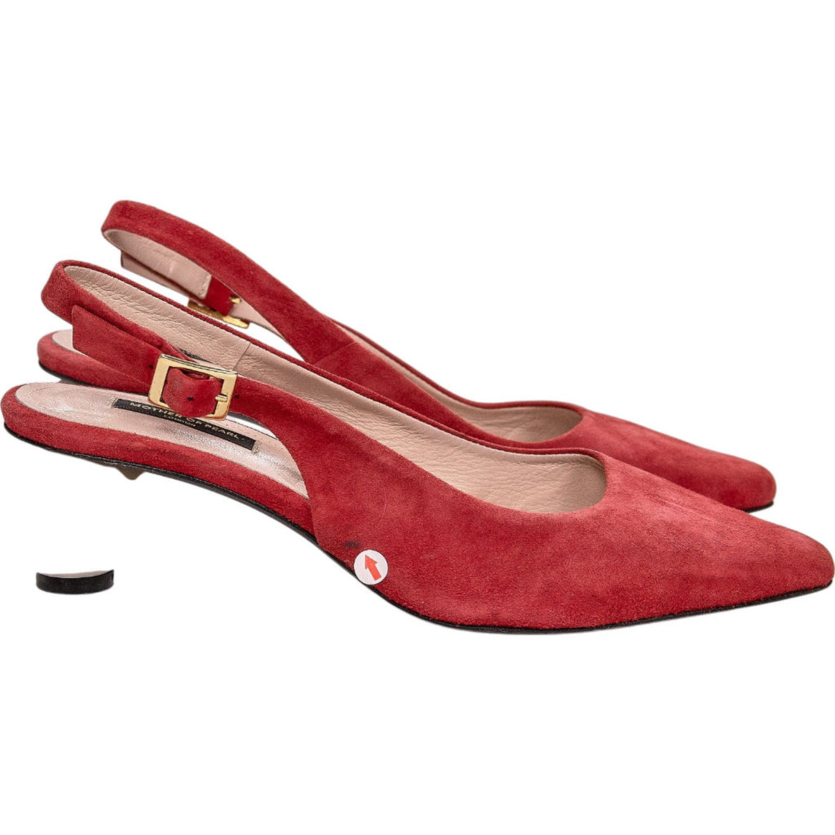 Mother of Pearl Red Suede Heels EU 37