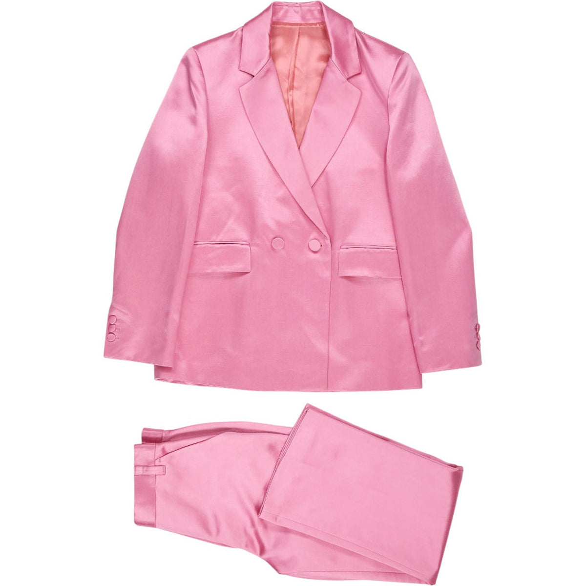 Vivere Pink Satin Blazer Suit