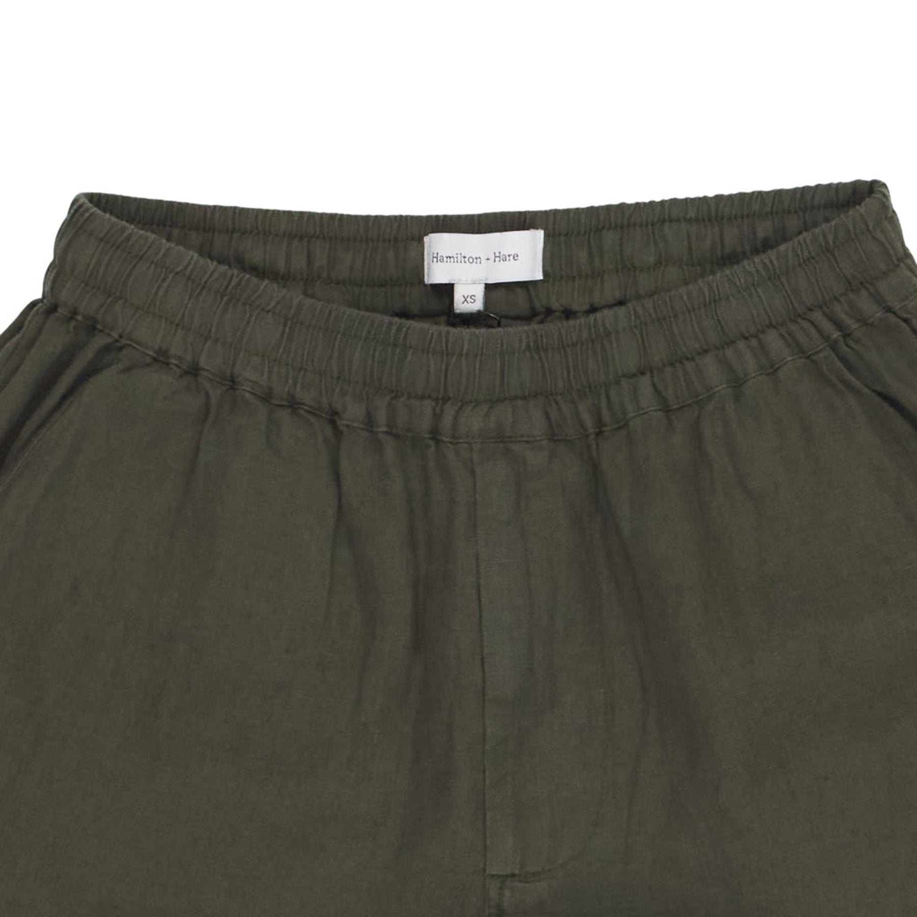 Hamilton + Hare Khaki Linen Shorts