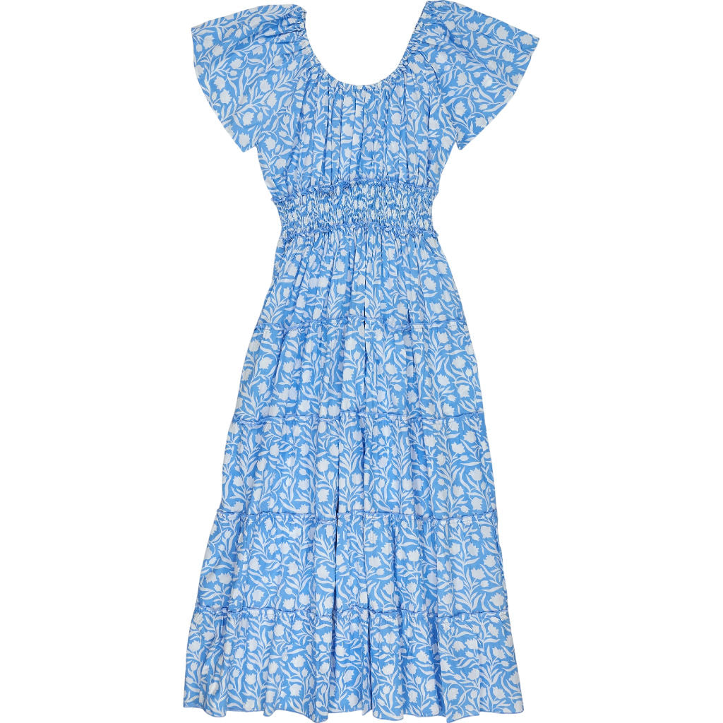 Pink City Prints Blue Rah Rah Spanish Dress Size XL