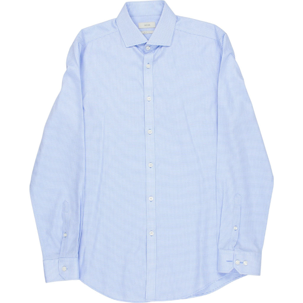 Moss Blue Striped Shirt 15.5