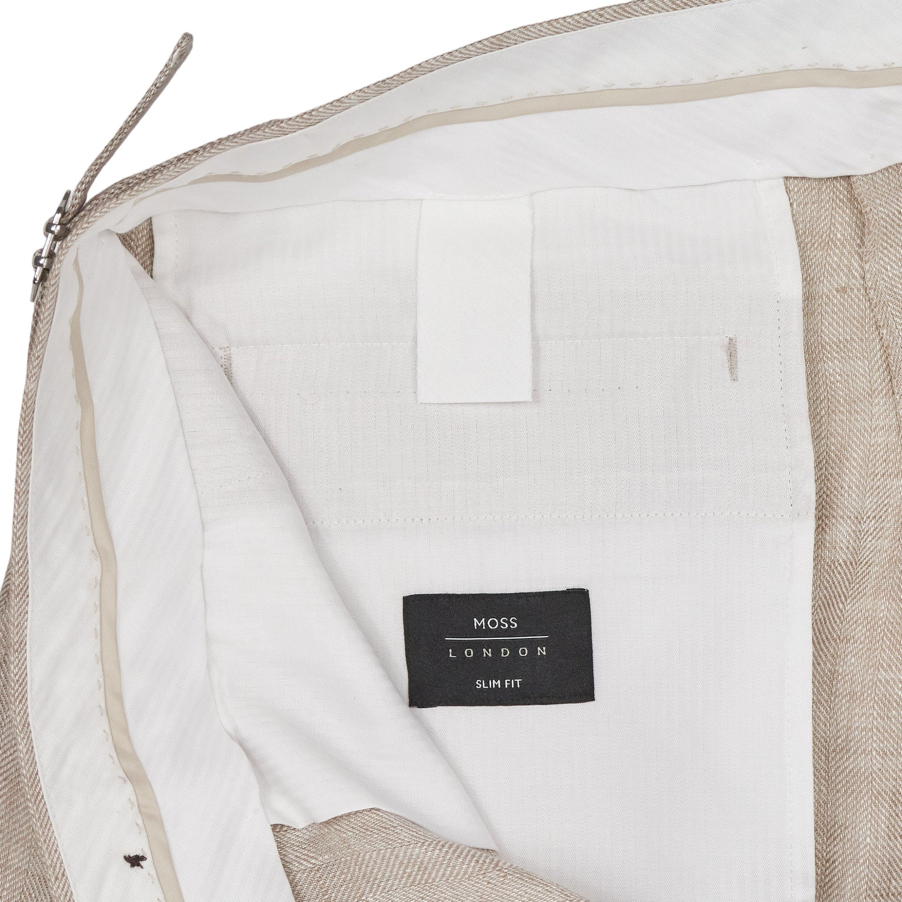 Moss Beige Slim Fit Trousers