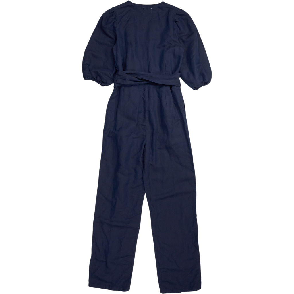 Hush Navy Puff Sleeve Jumpsuit